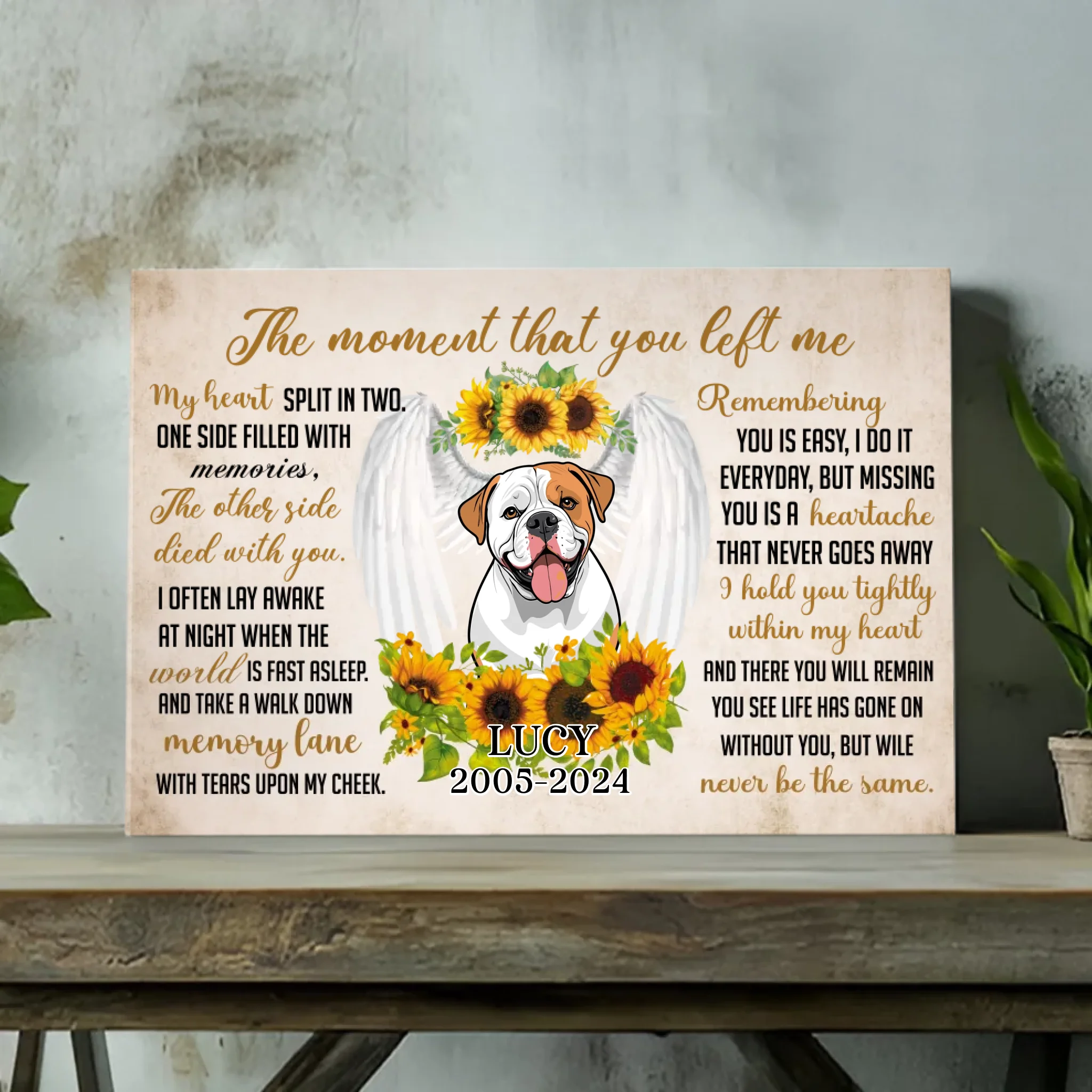 Pet Remembrance Canvas - TemplateThe Moment You Left Me - 89Prints