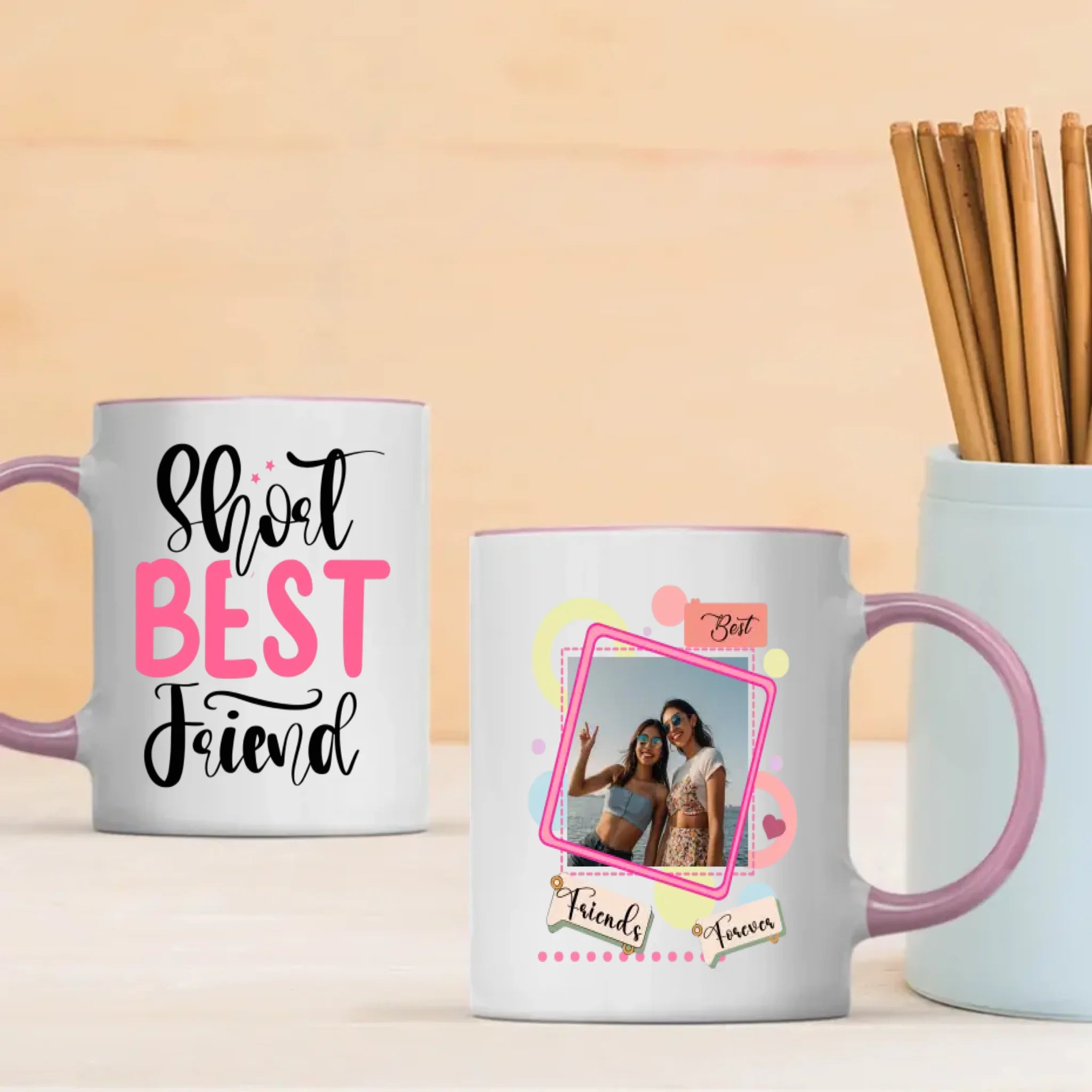 BestieMug-Minimalist Short Best Friend Mug – Custom Name Design - 89Prints