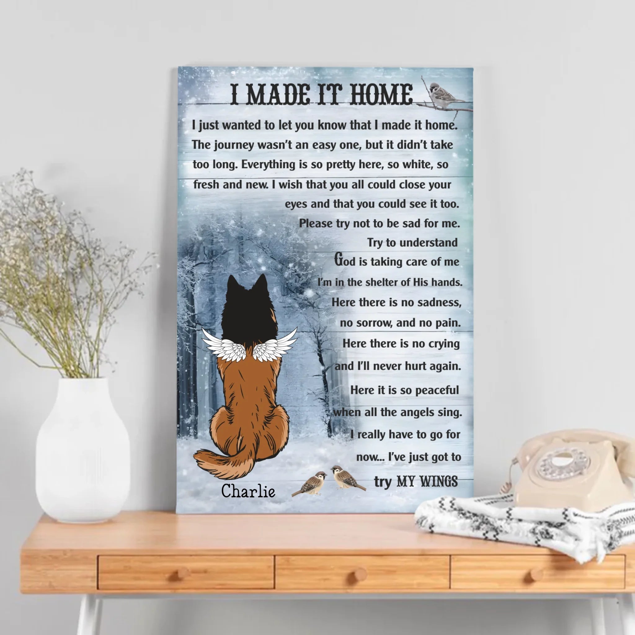 Dog Memorial Canvas – I Made It Home – 89Prints