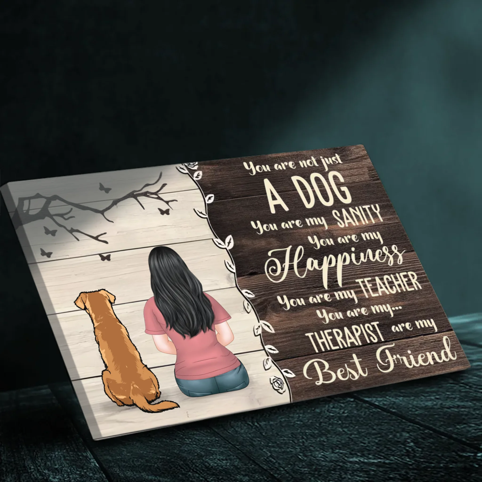 Custom Dog Lover Canvas | Personalized Pet & Owner Wall Art - 89Prints