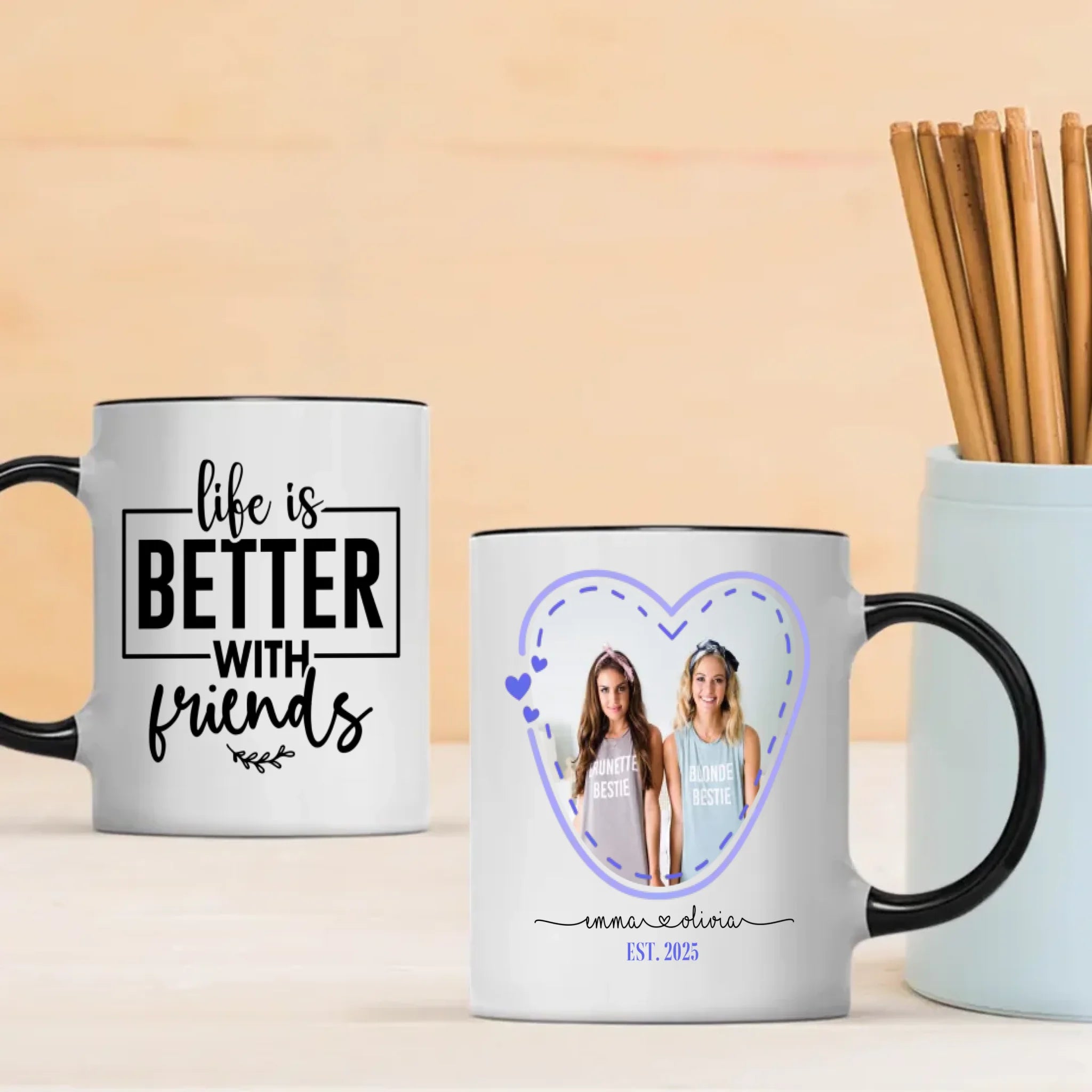 Custom Friendship Photo Mug – Life is Better Together - 89Prints