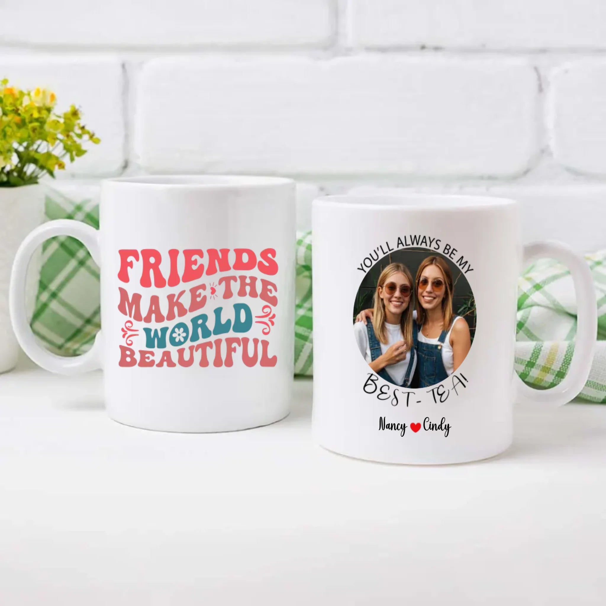 Personalized Best Friend Mug – Friend Make the World Beautiful - 89Prints