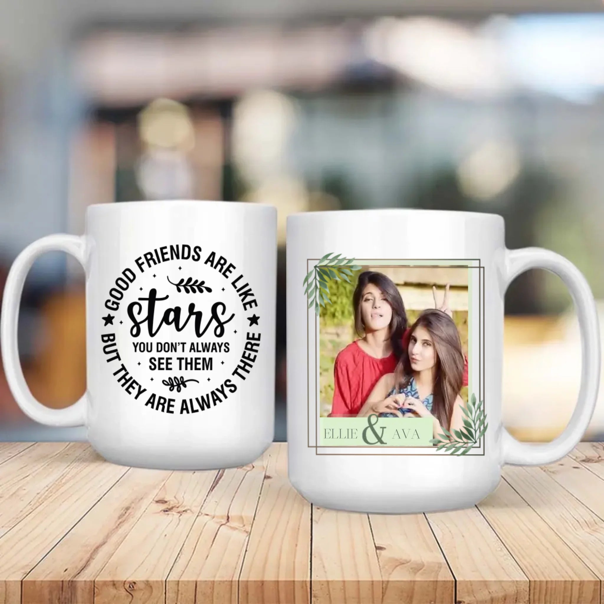 Good Friends Are Like Stars Mug – Personalized Friendship Gift with Photo & Name - 89Prints