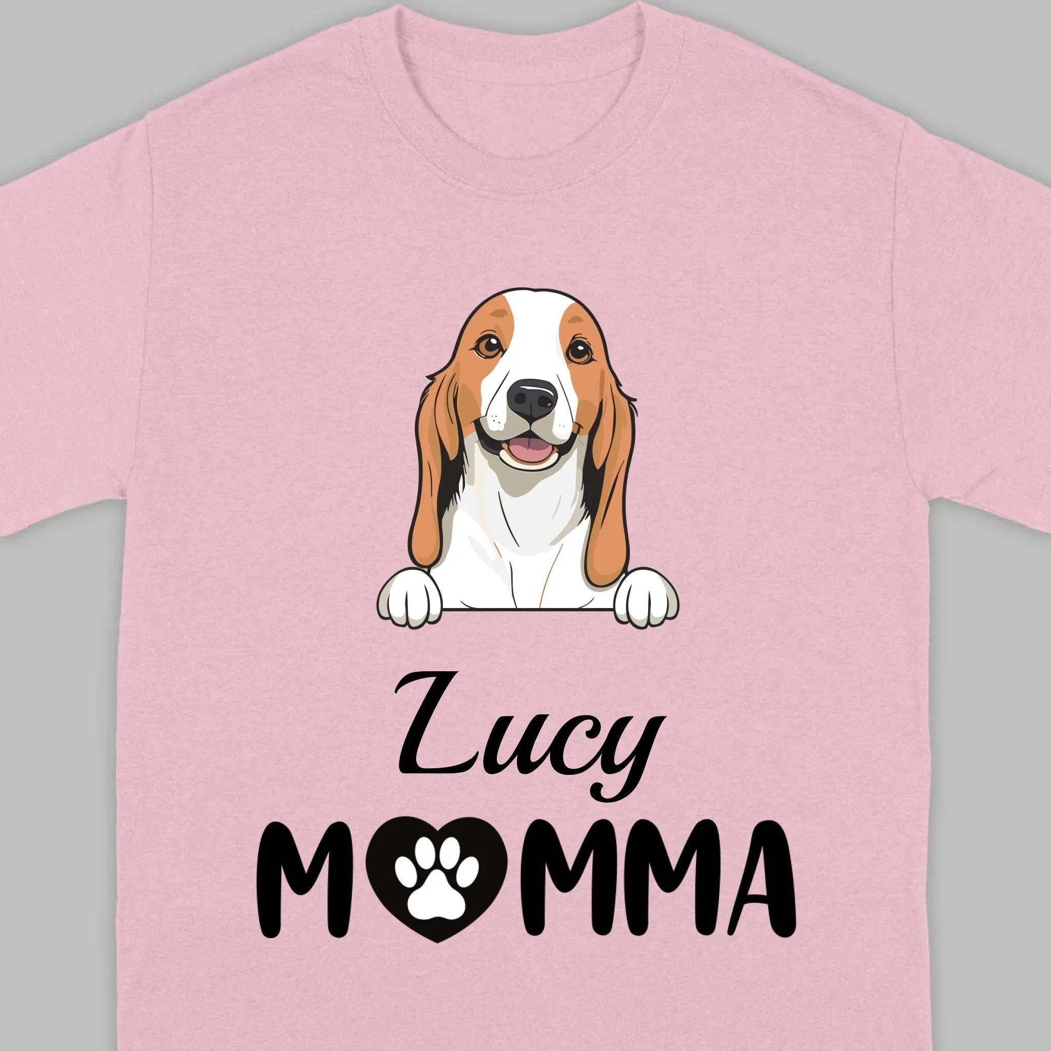 Customizable Dog Mom T-Shirt – Personalize with Dog Icon and Name – 89Prints