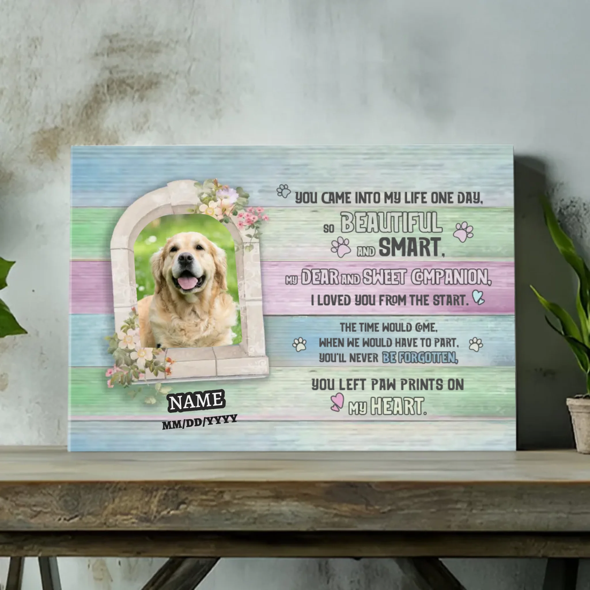 Personalized Pet Memorial Canvas –