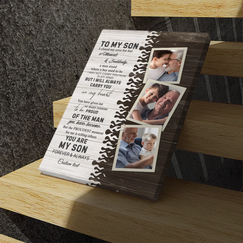 Heartwarming Custom Canvas Tribute to Your Son – Forever Proud | 89Prints