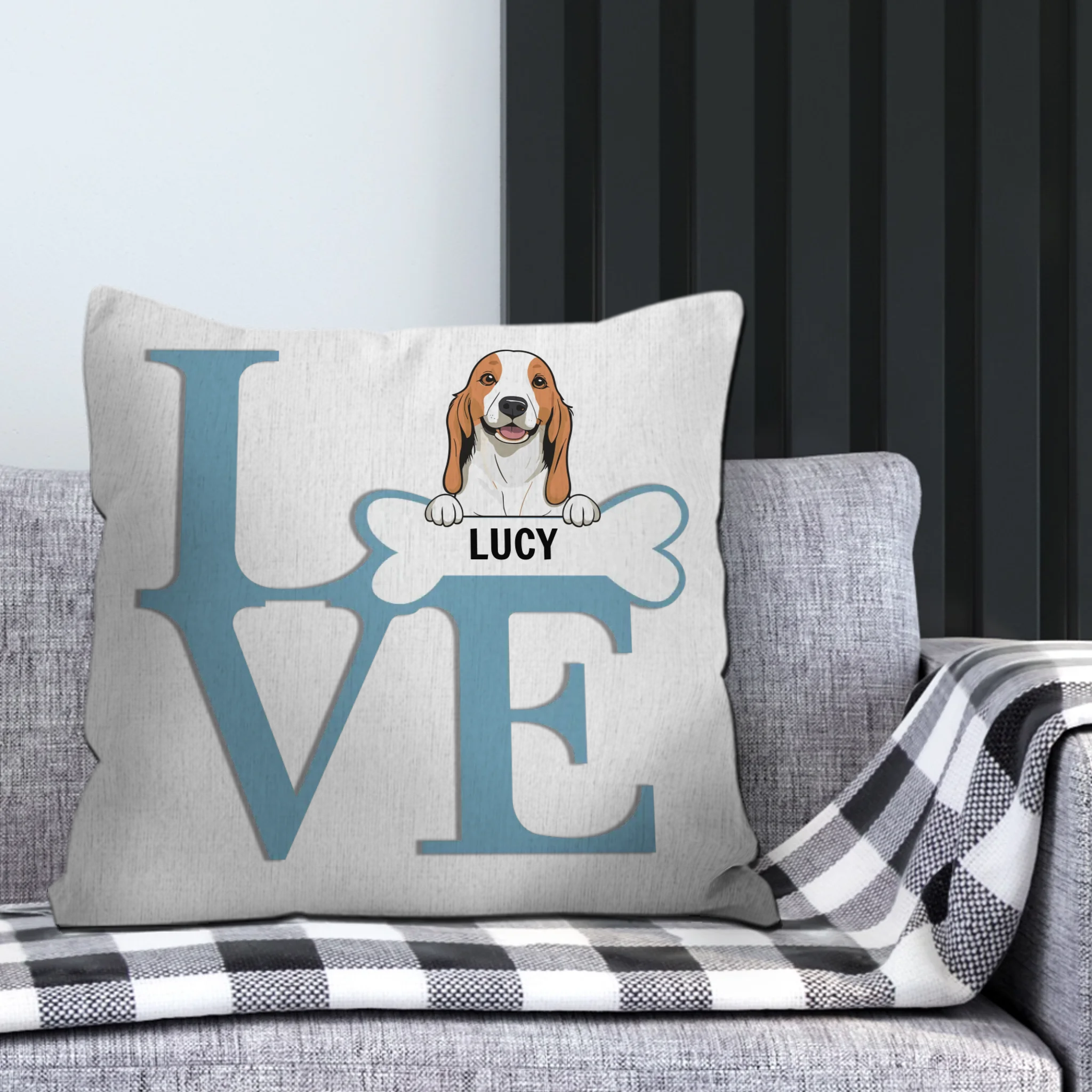 Cute Custom Dog Pillow – Personalized with Name Print - 89Prints