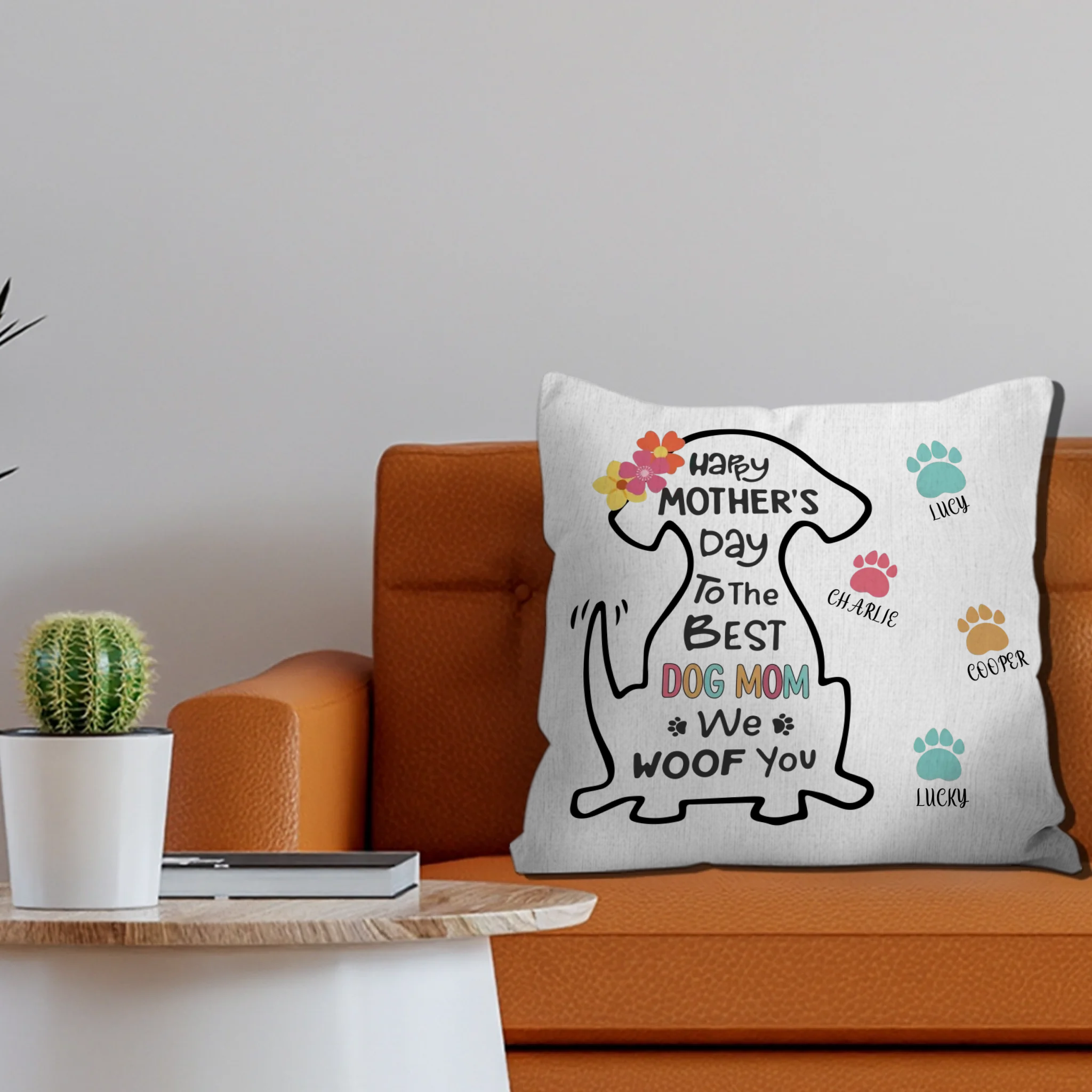 Personalized Dog Mom Pillow – Custom Mother’s Day Gift - 89Prints