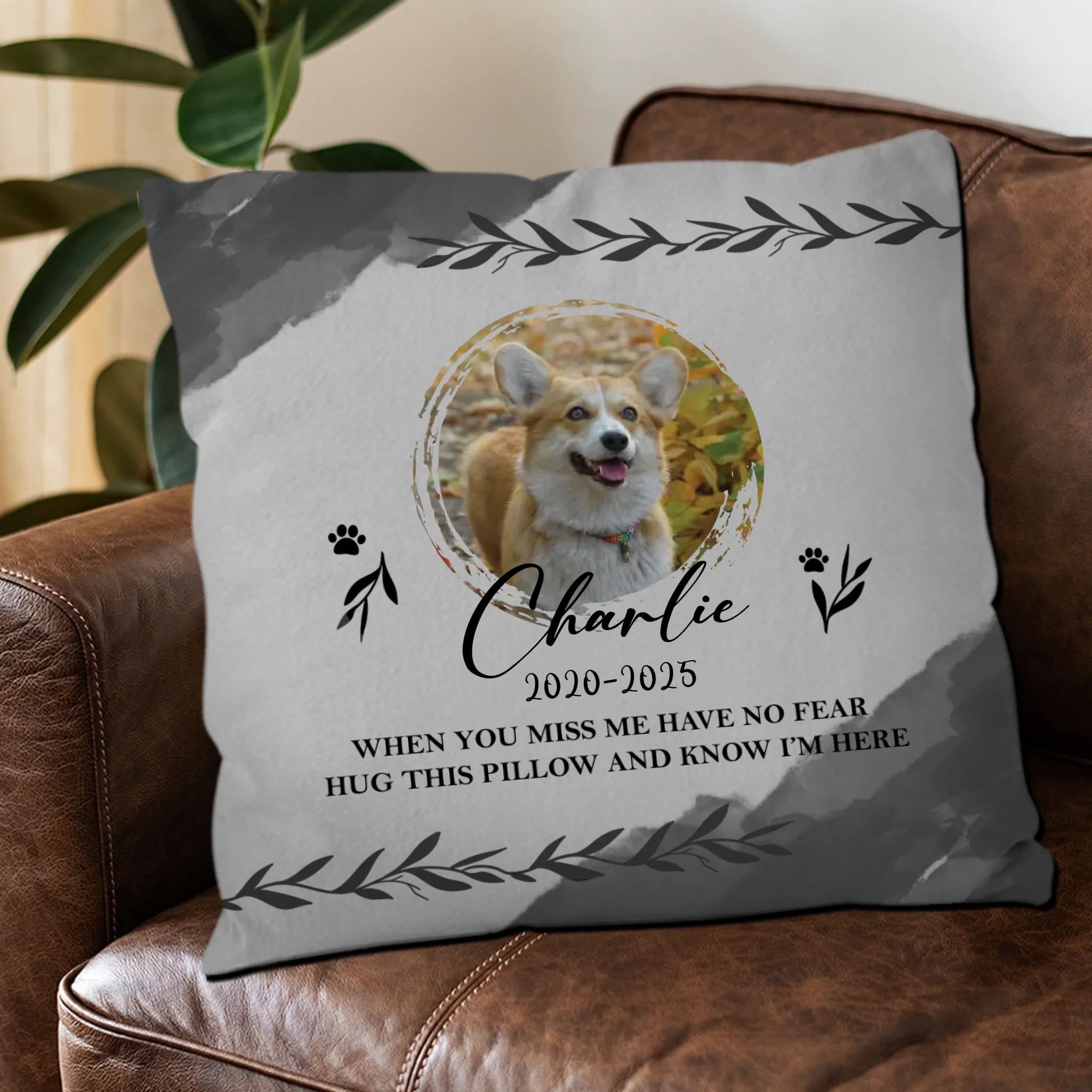 Personalized Pet Memorial Pillow – Custom Dog Photo & Name - 89Prints