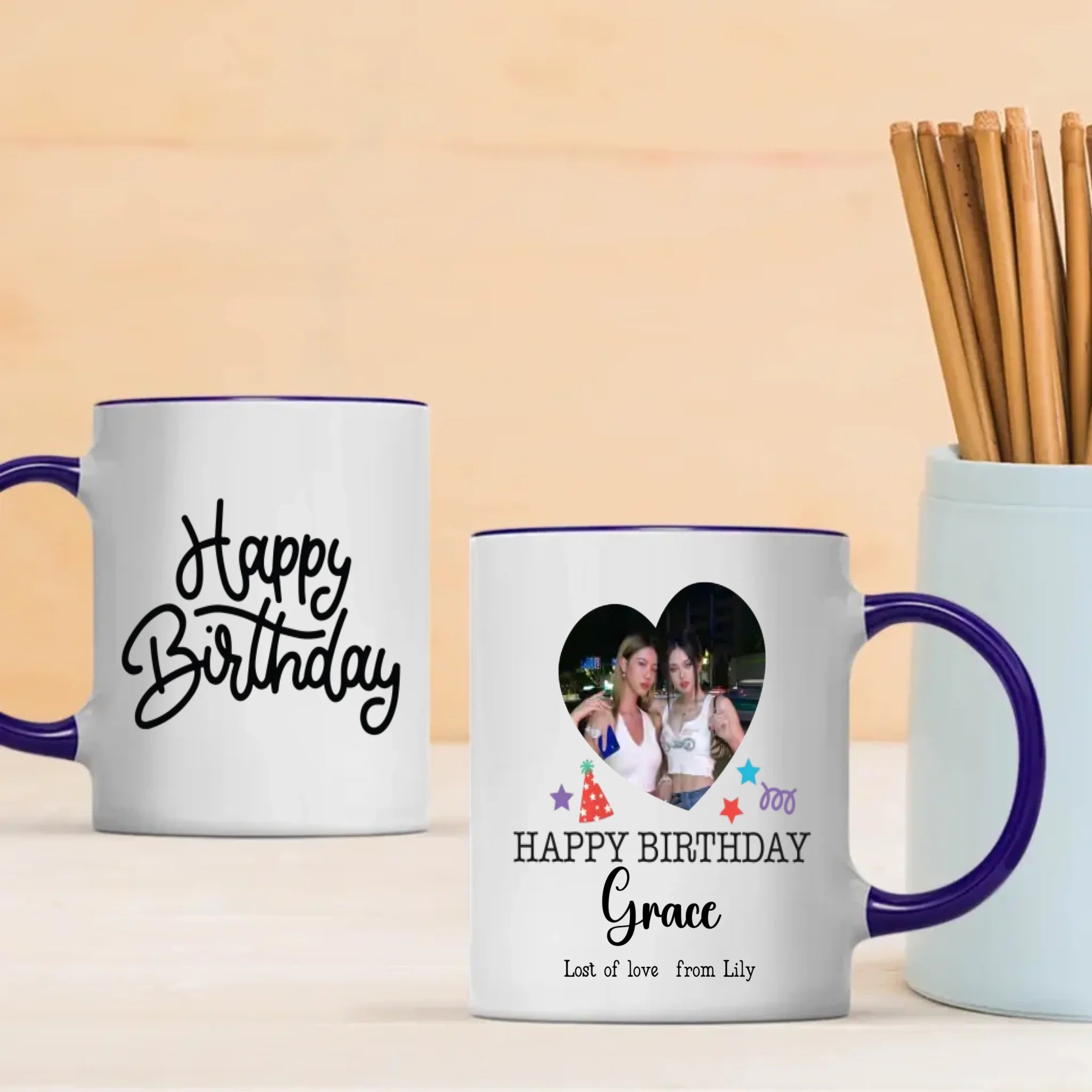 Happy Birthday Mug with Name – Custom Printed Gift –89Prints