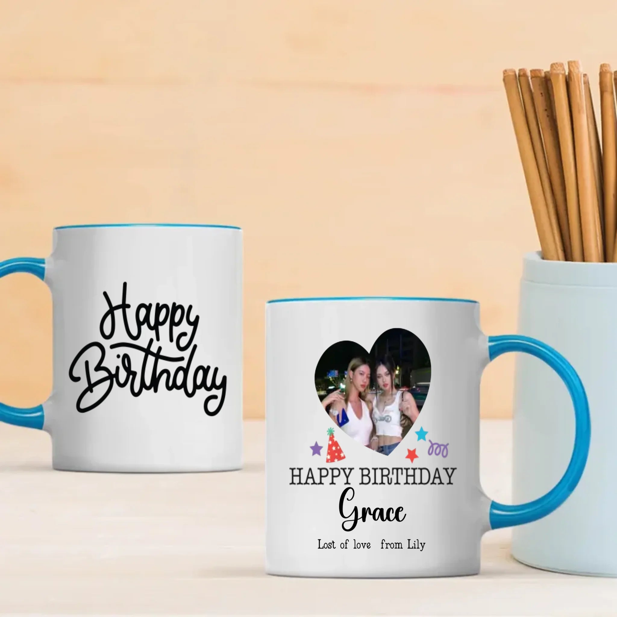 Happy Birthday Mug with Name – Custom Printed Gift –89Prints