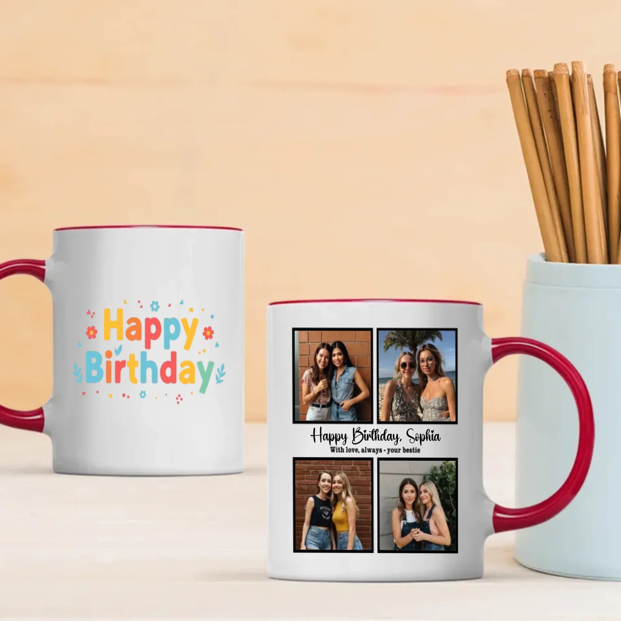 Happy Birthday Mug with Personalized Design - 89Prints