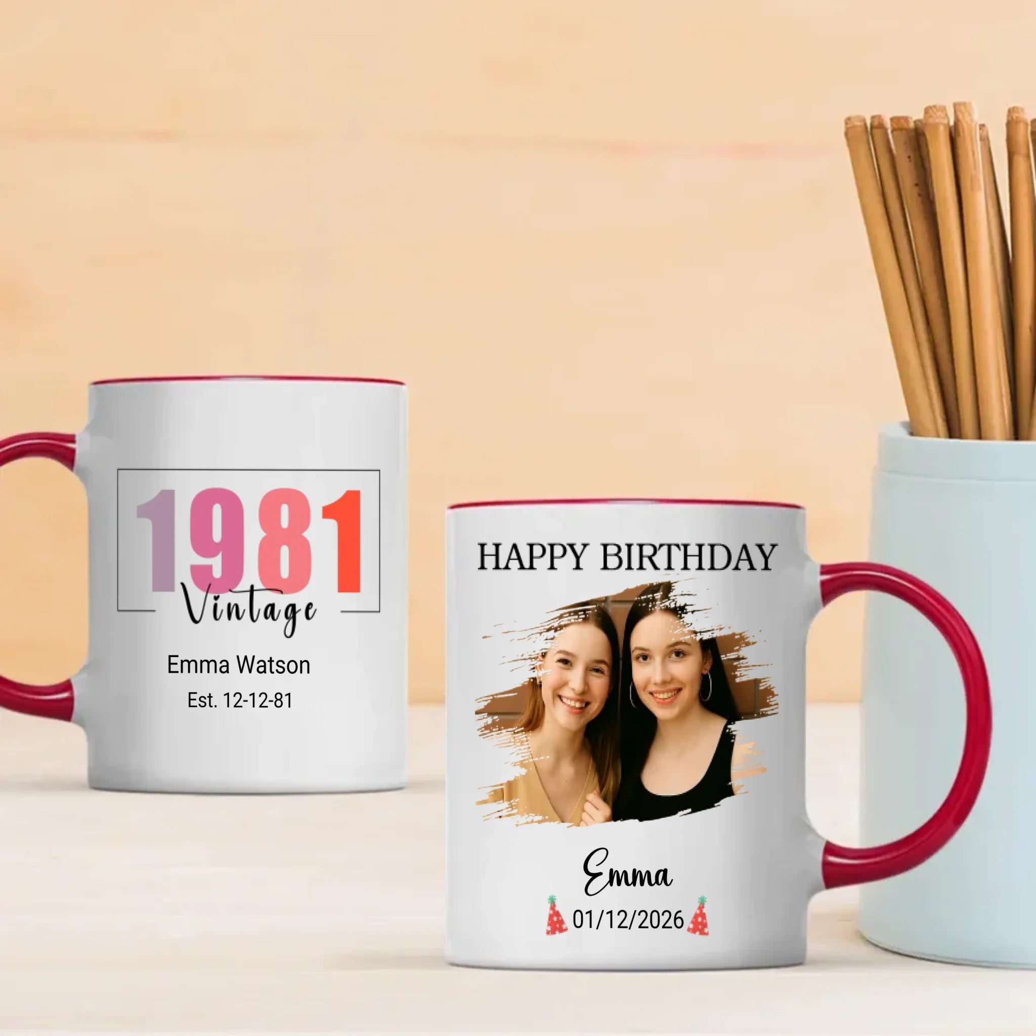 Vintage 1981 Mug – Personalized Birthday Gift for Her – 89Prints