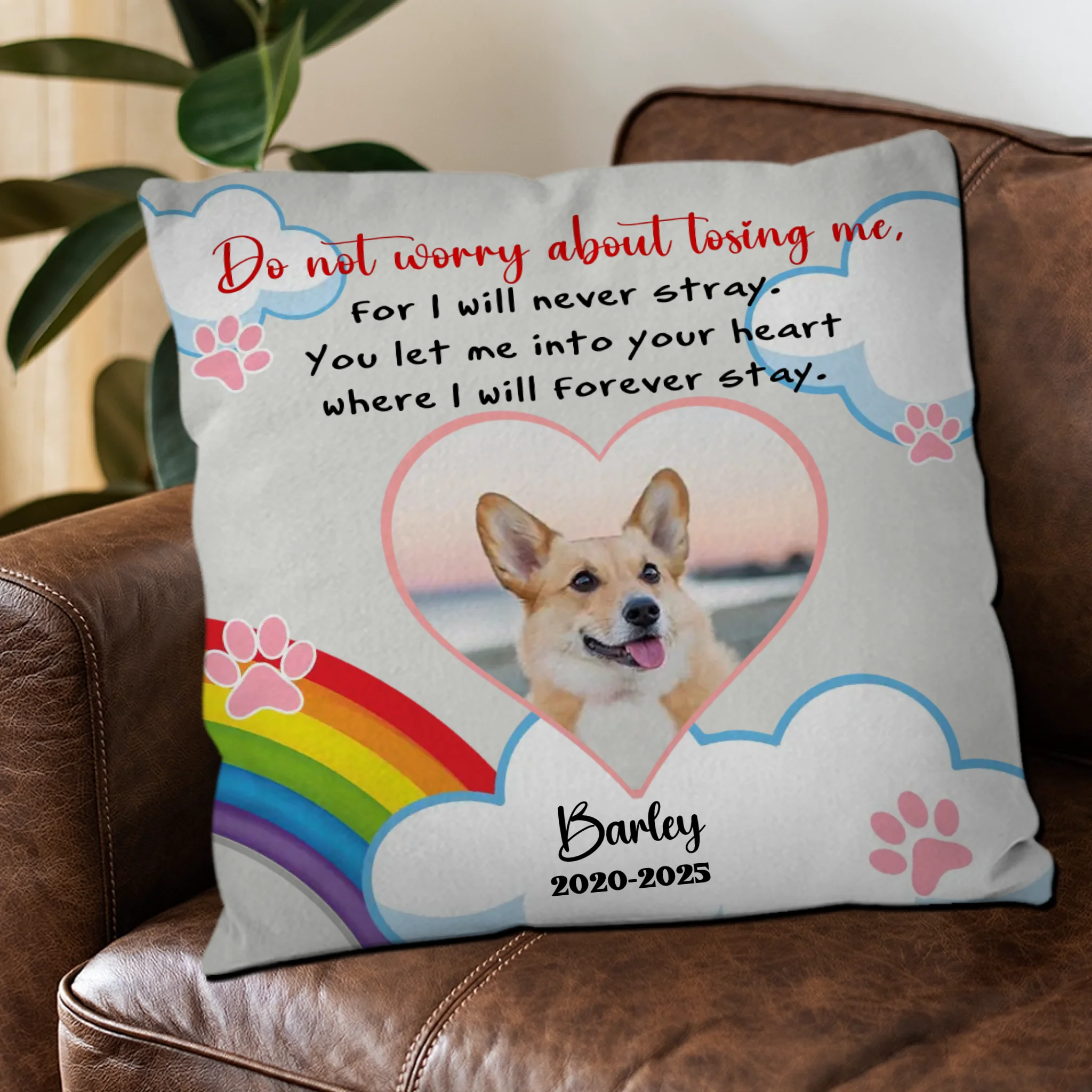Personalized Pet Pillow Memorial - Do Not Worry About Losing Me Quote - 89Prints