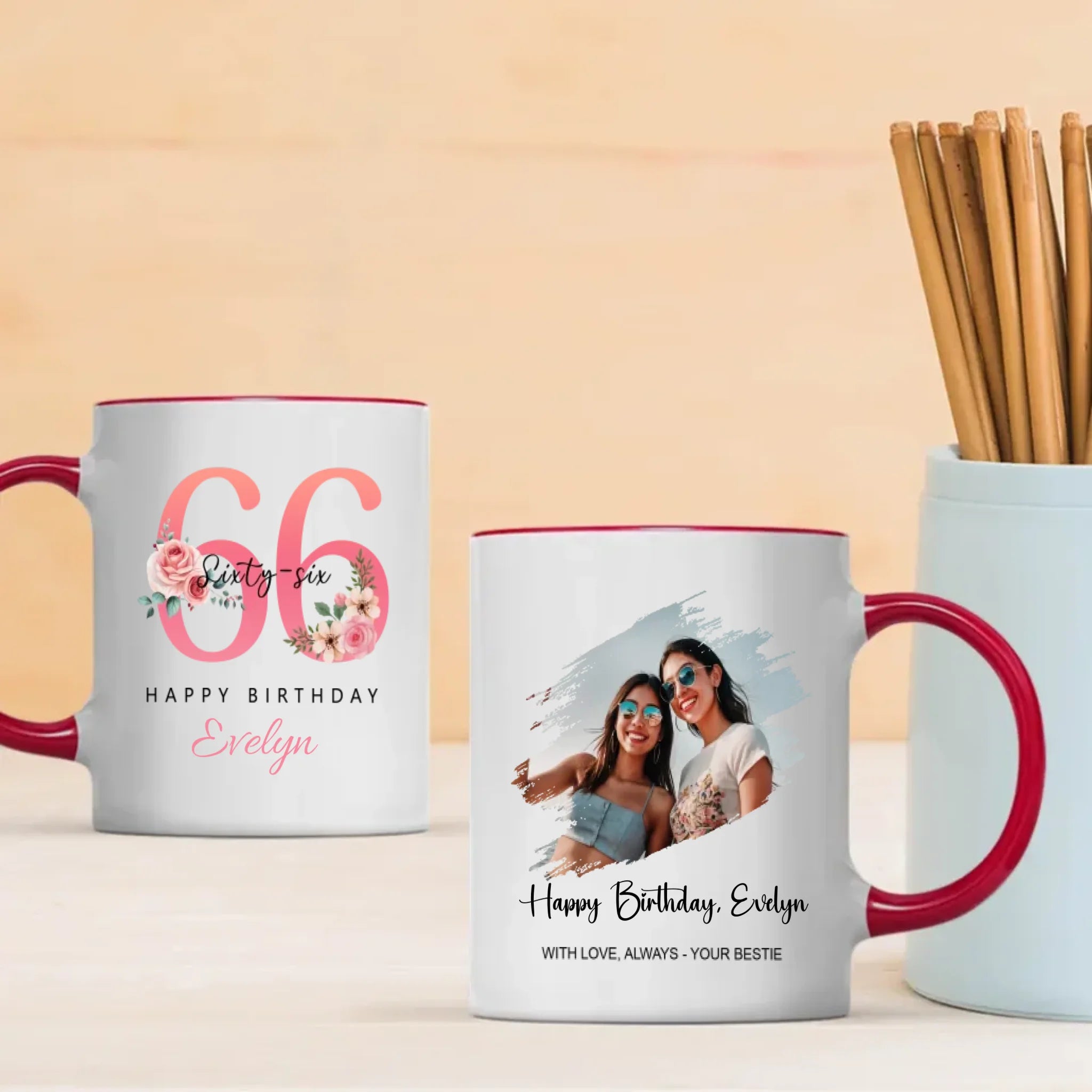 Personalized Vintage Mug – Beautiful Gift For 66th Memory - 89Prints