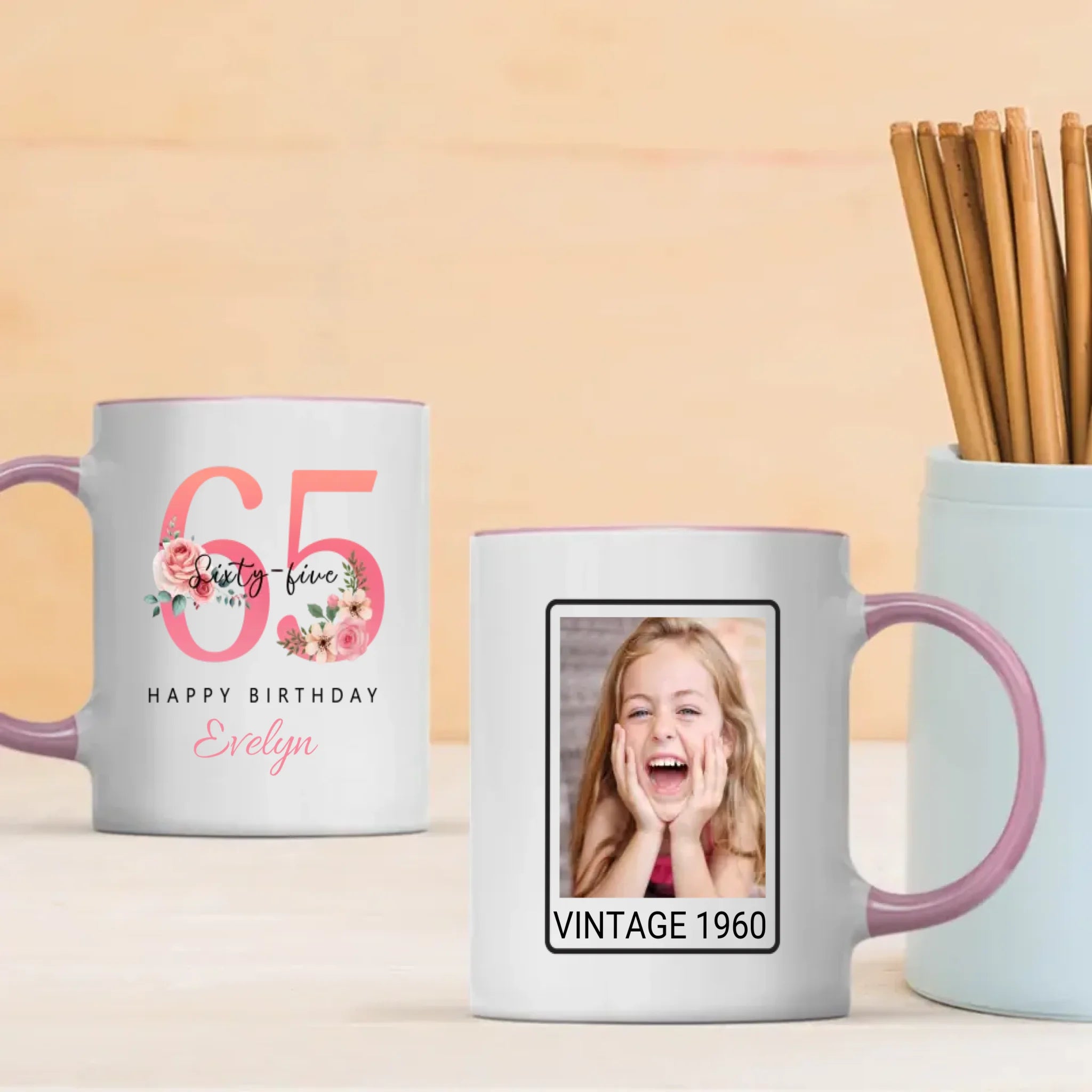 Custom Vintage Keepsake Mug – Meaningful Gift For Her 65th Milestone - 89Prints