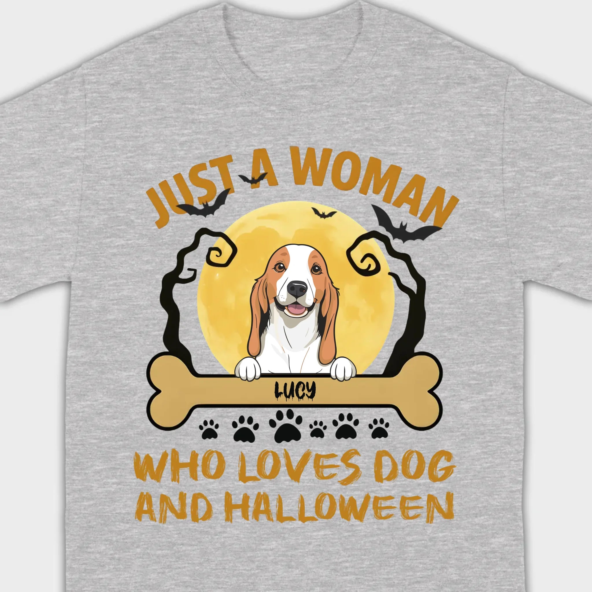 Personalized Dog Halloween T-Shirt | Just a Woman Who Loves Dog and Halloween - 89Prints