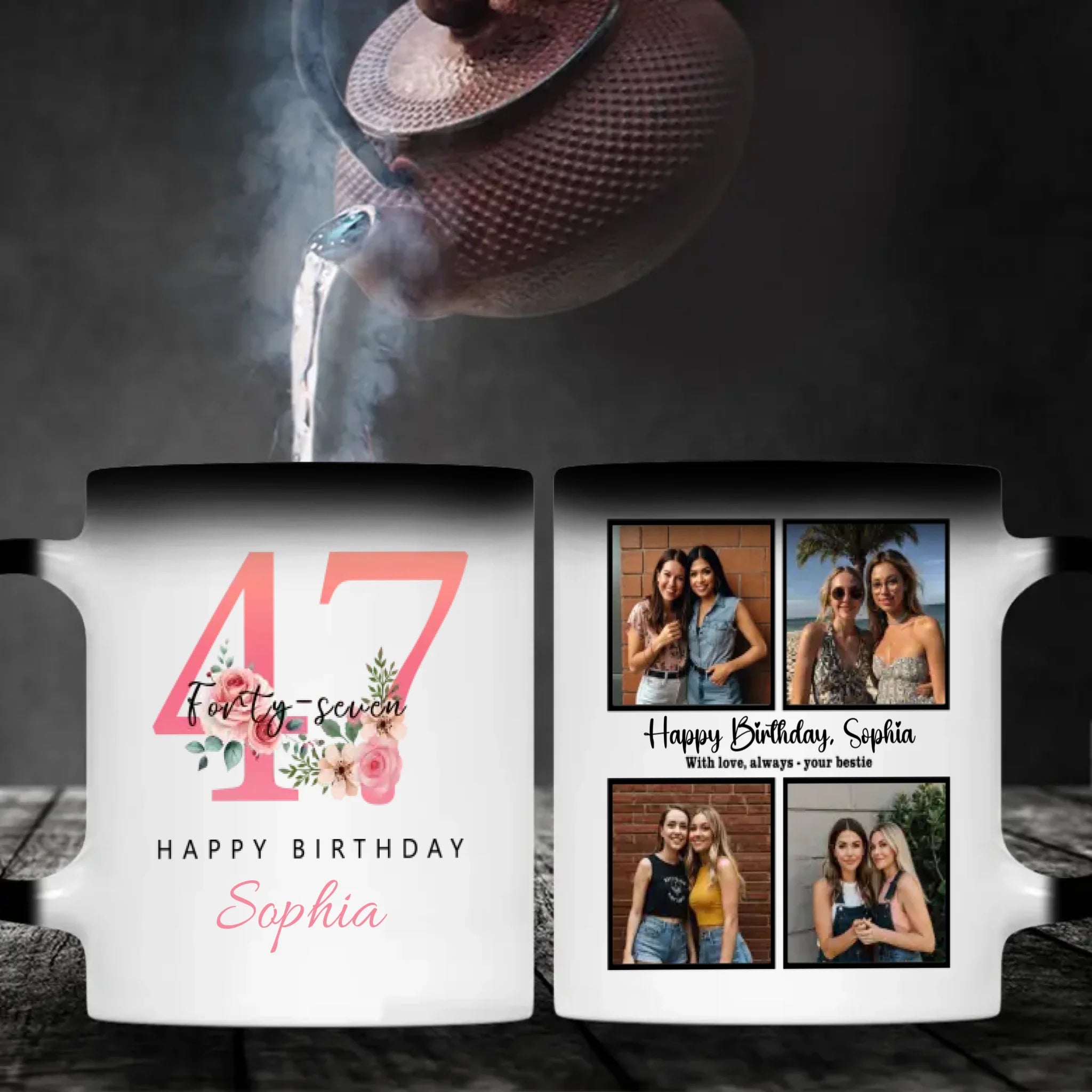 Charming 47th Birthday Mug – Elegant Personalized Gift of Love and Joy - 89Prints