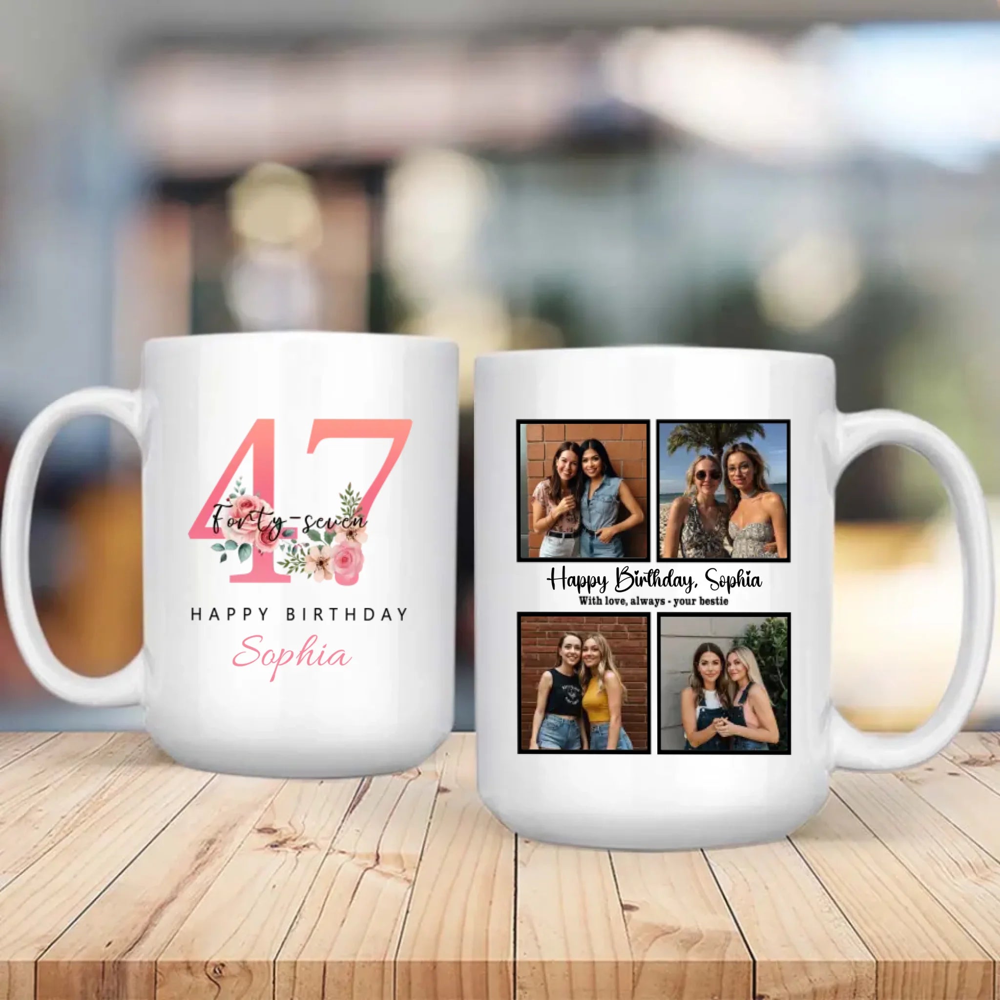 Charming 47th Birthday Mug – Elegant Personalized Gift of Love and Joy - 89Prints