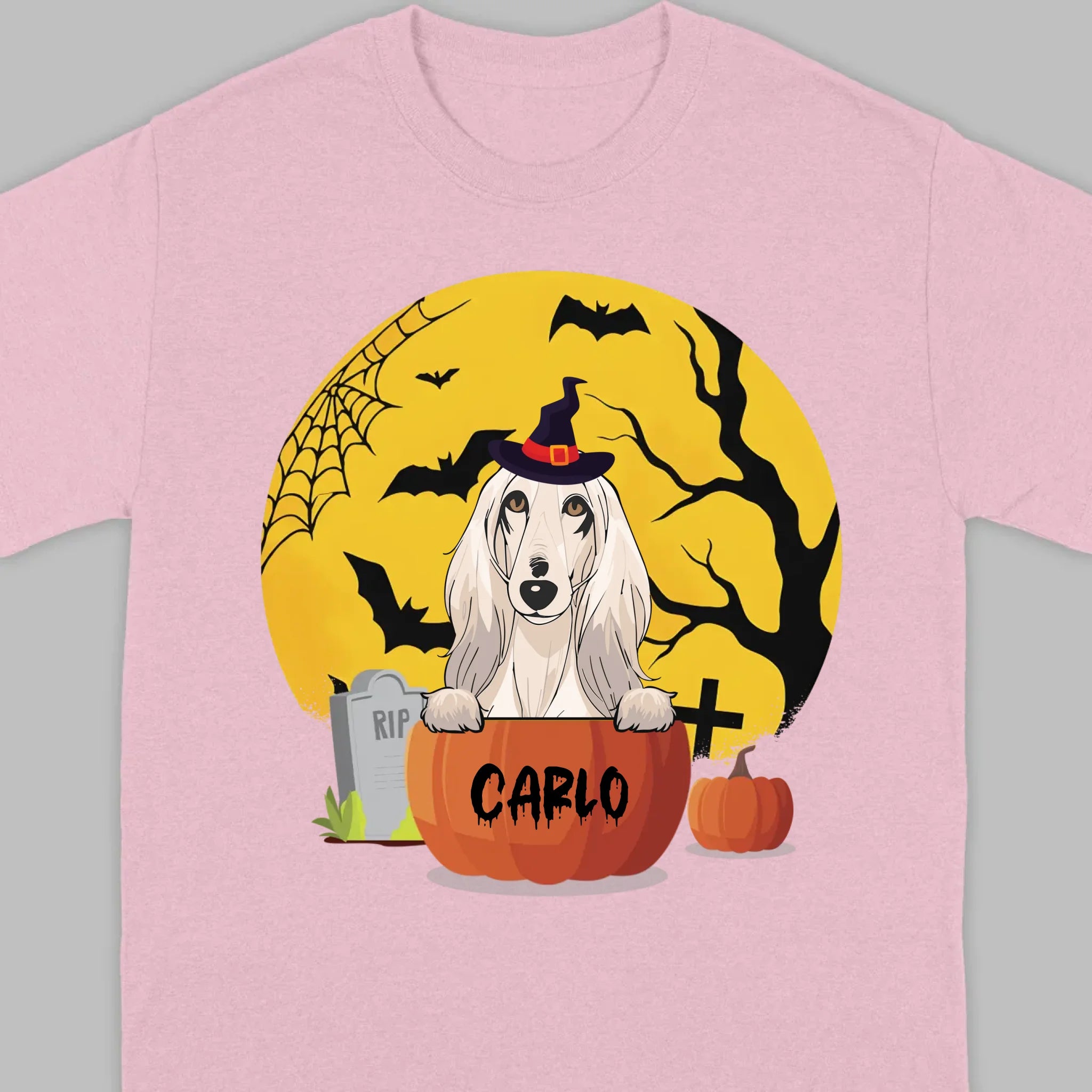 Personalized Halloween Dog Shirt – Custom Dog Name Pumpkin Tee - 89Prints