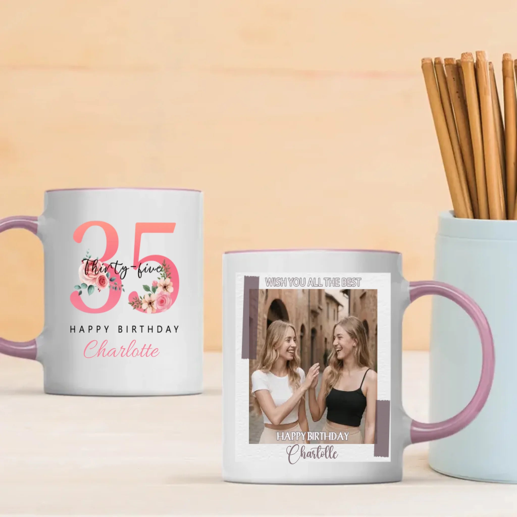 35th Birthday Mug – Personalized Gift With “Wish You All the Best” - 89Prints