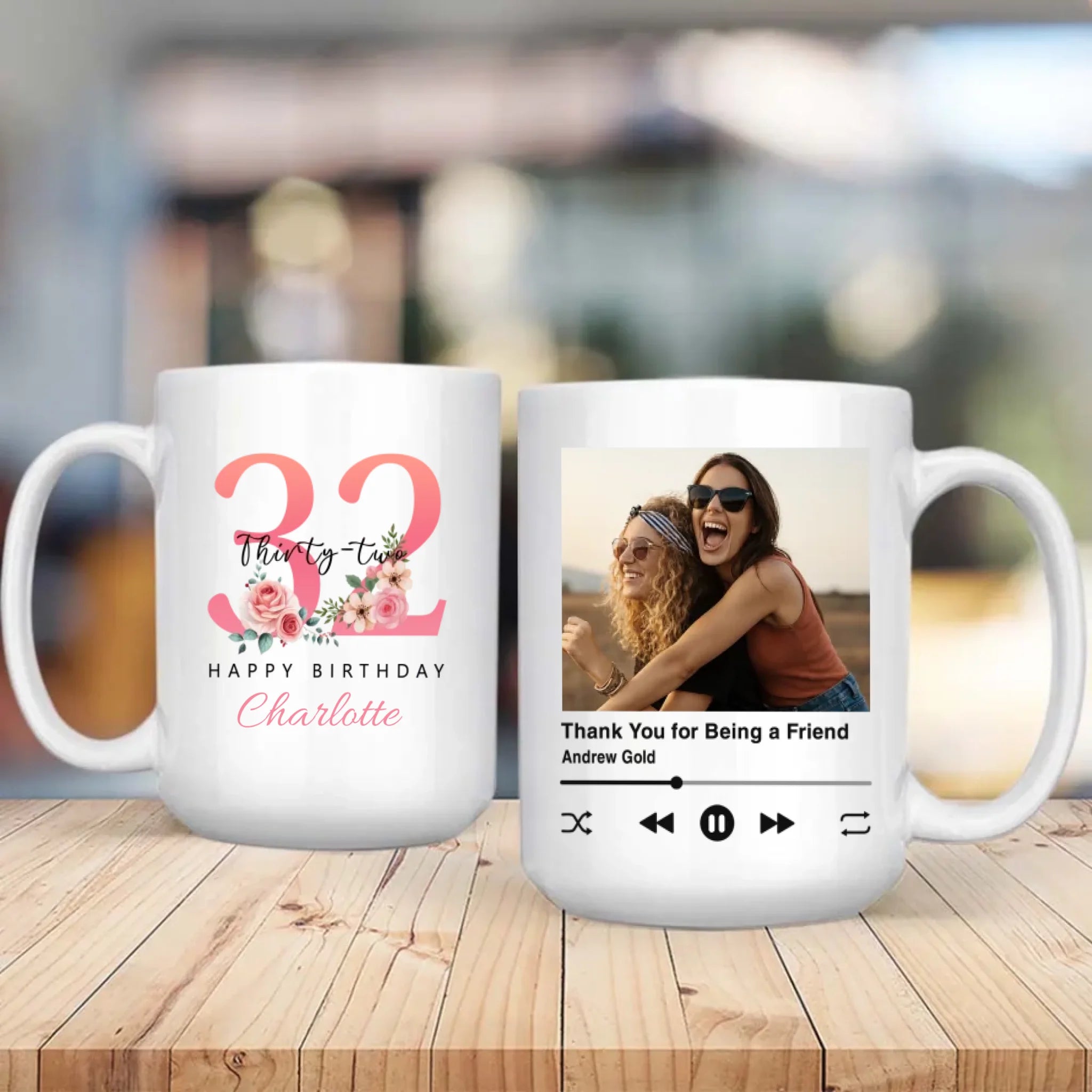 Cute 32nd Birthday Mug – Adorable Personalized Gift with “Thank You for Being a Friend” – 89Prints