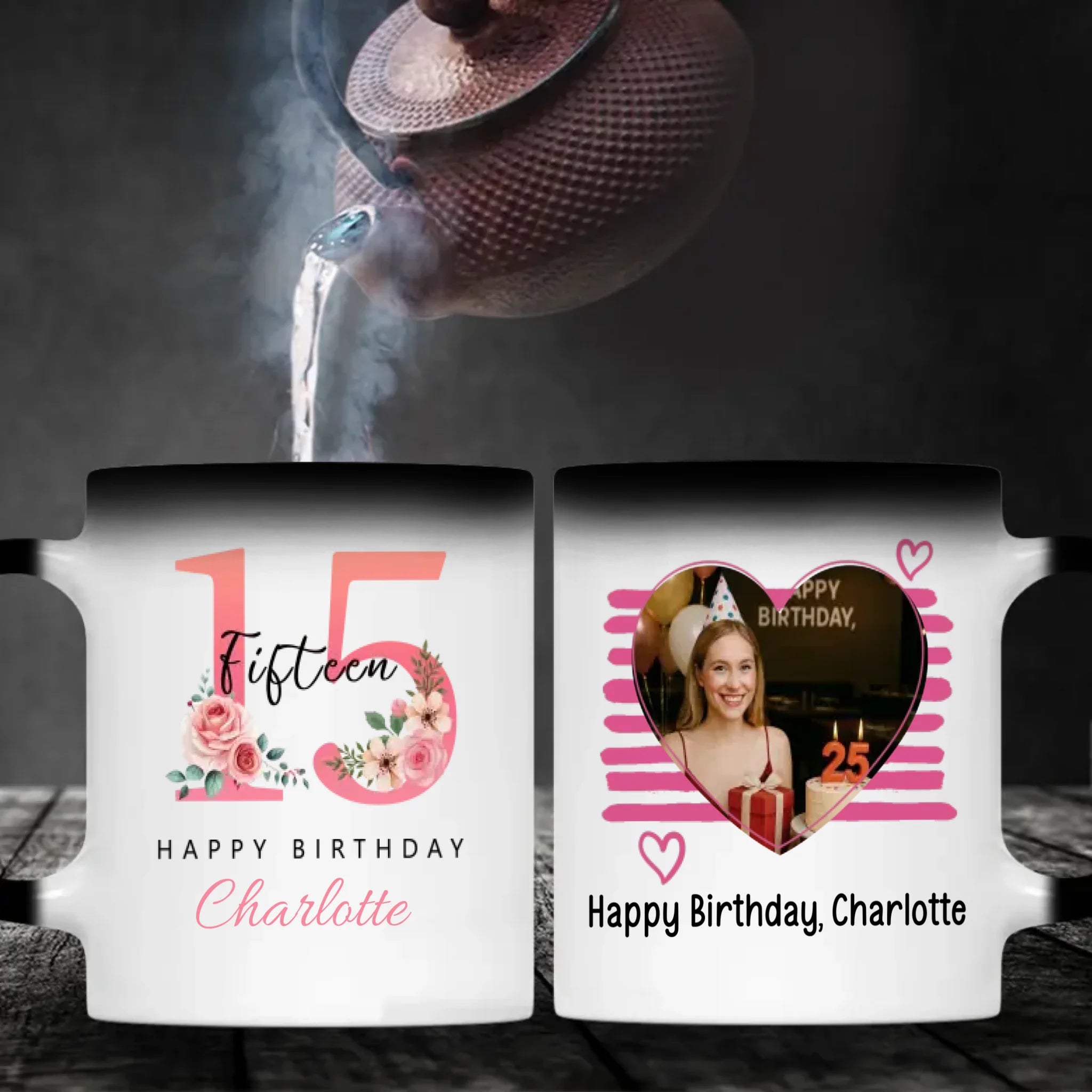 Personalized 15th Birthday Mug β Sweet Floral Gift for Teen Girl - 89Prints