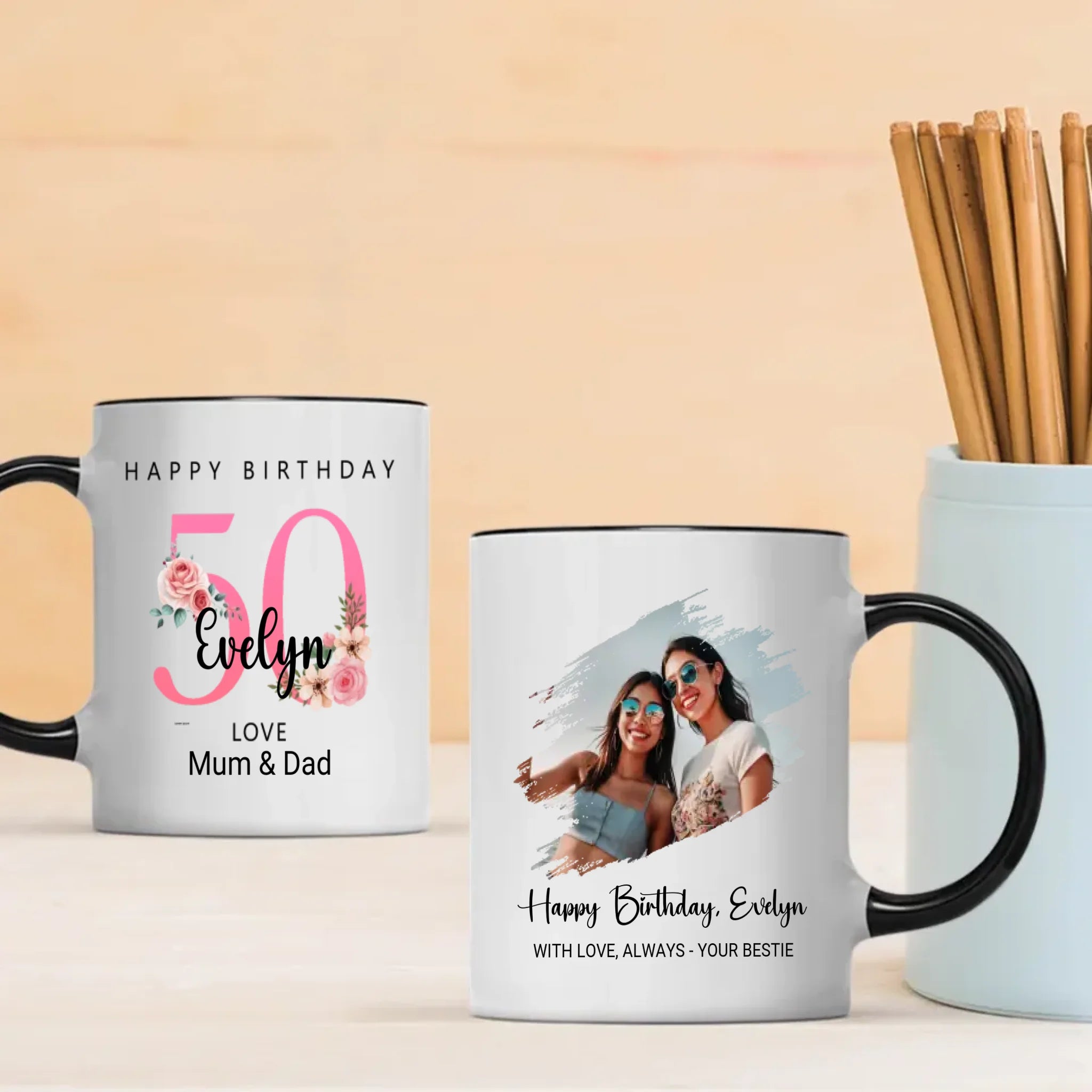 50th & Fabulous Birthday Mug – Cheers to Half a Century | 89Prints