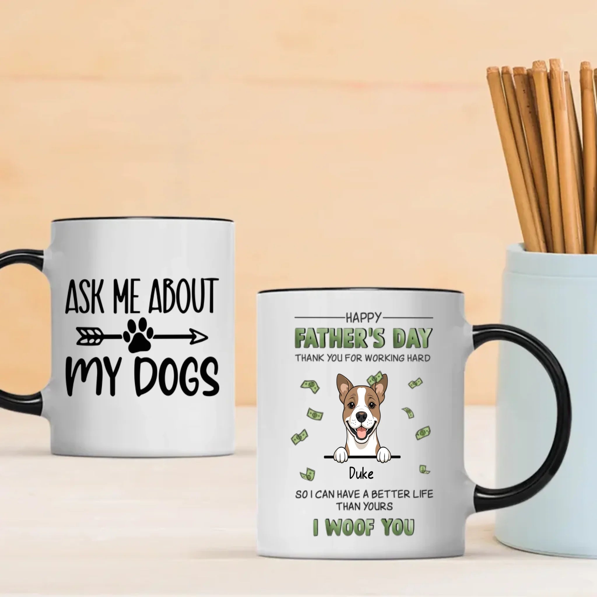 Personalized Dog Mug – Ask Me About My Dog – 89Prints