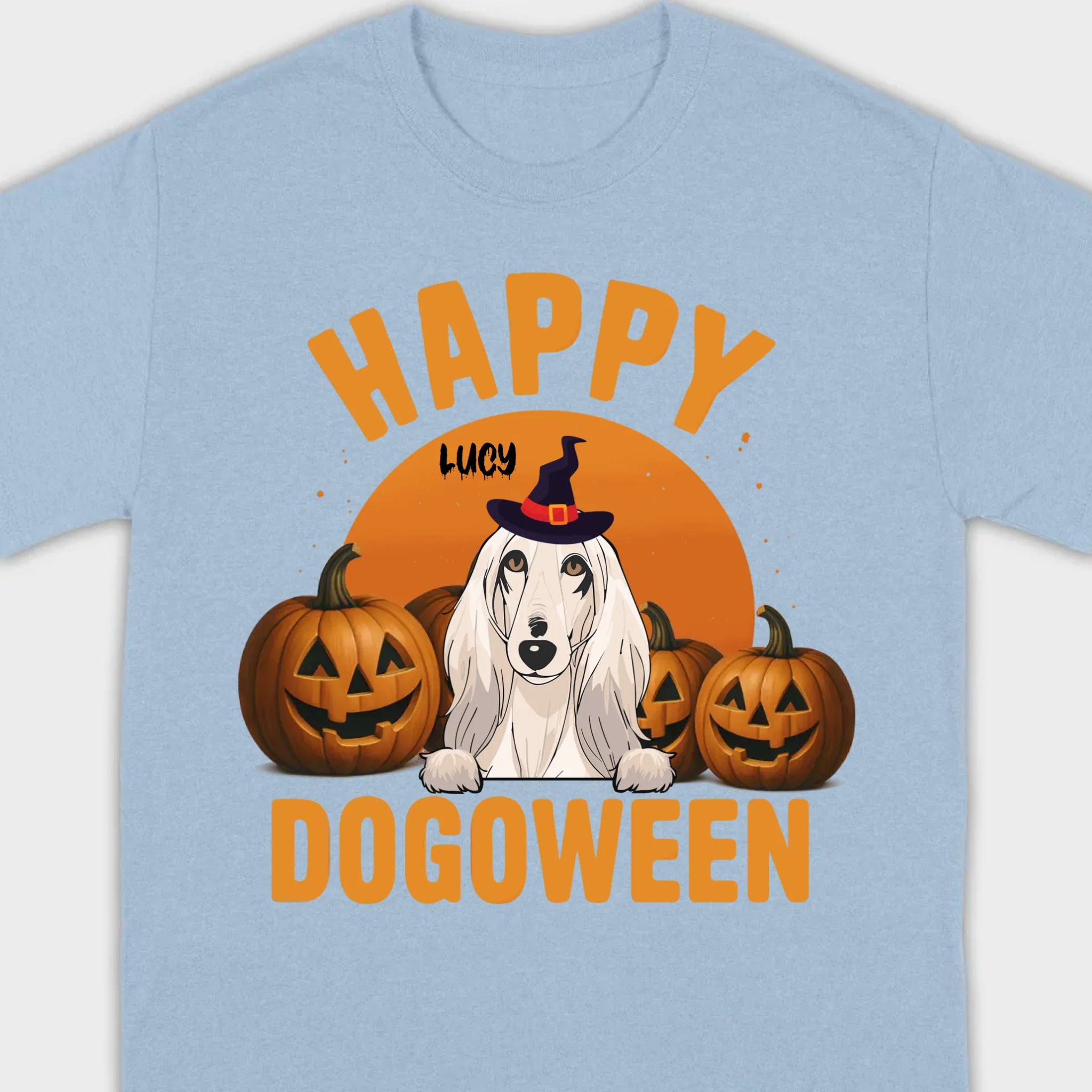 Happy Dogoween Shirt – Personalized Halloween Dog Tee with Custom Pet Name - 89Prints