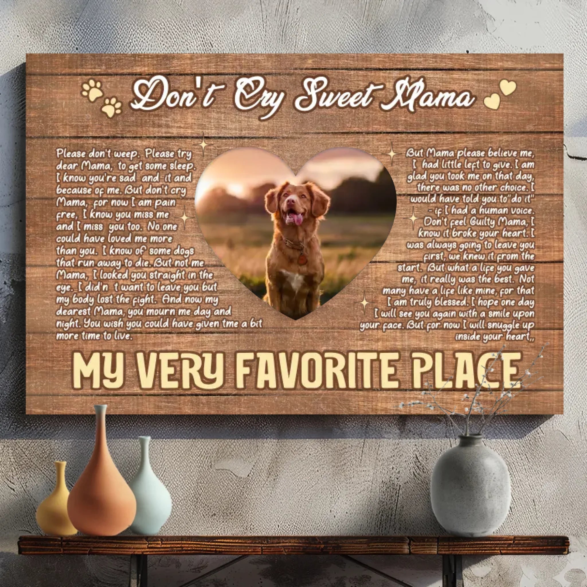 Custom Pet Memorial Canvas –