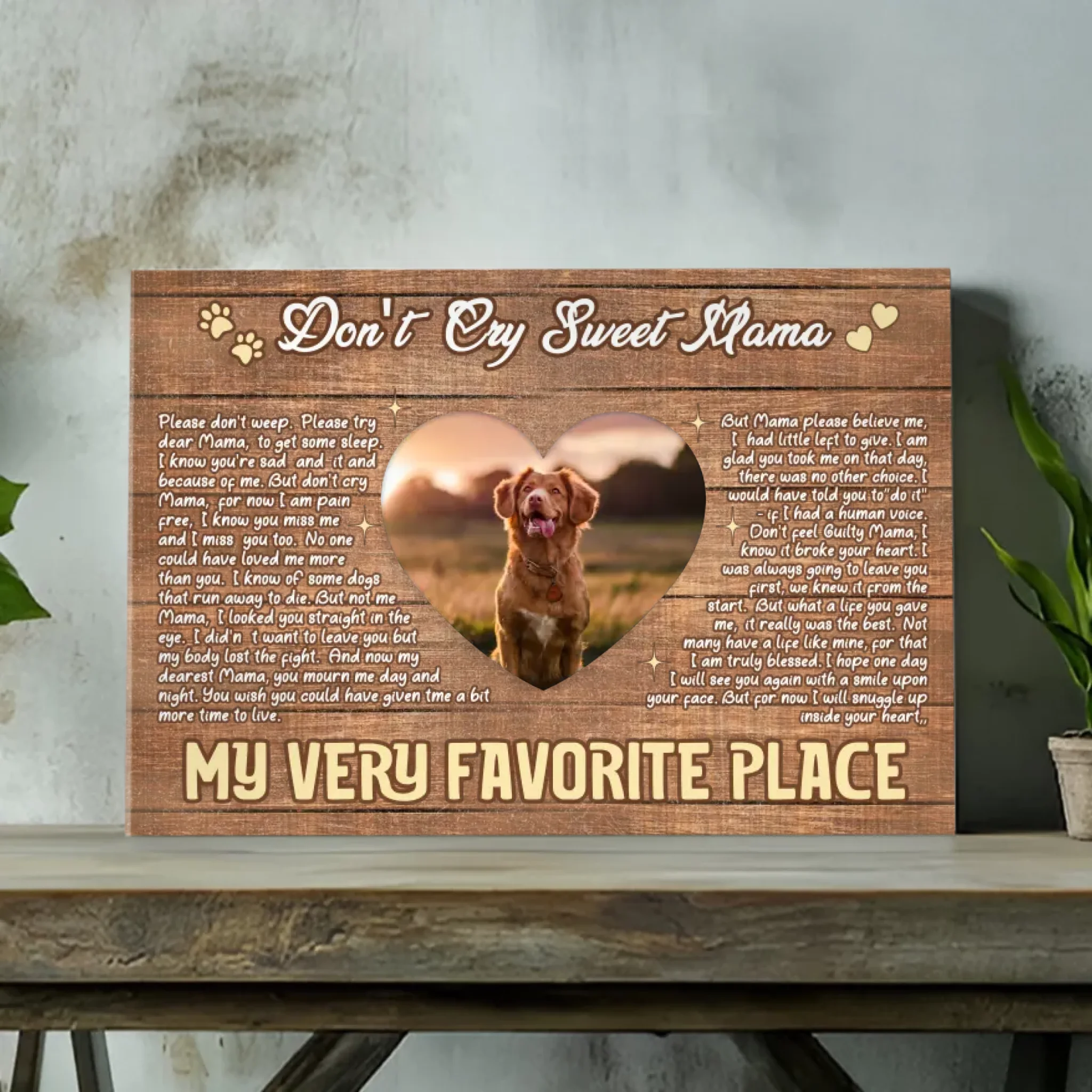 Custom Pet Memorial Canvas –