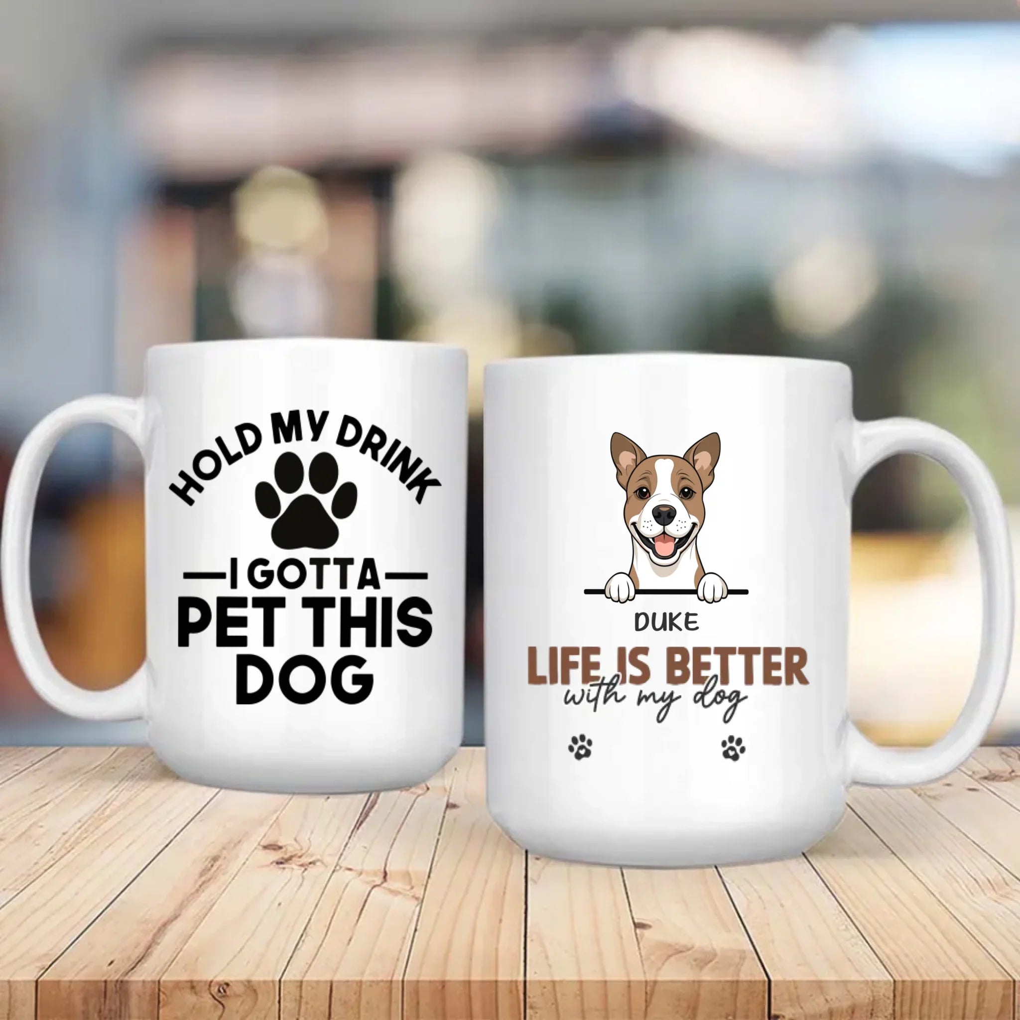 Funny Custom Dog Mug – “Hold My Drink I Gotta Pet This Dog” - 89Prints