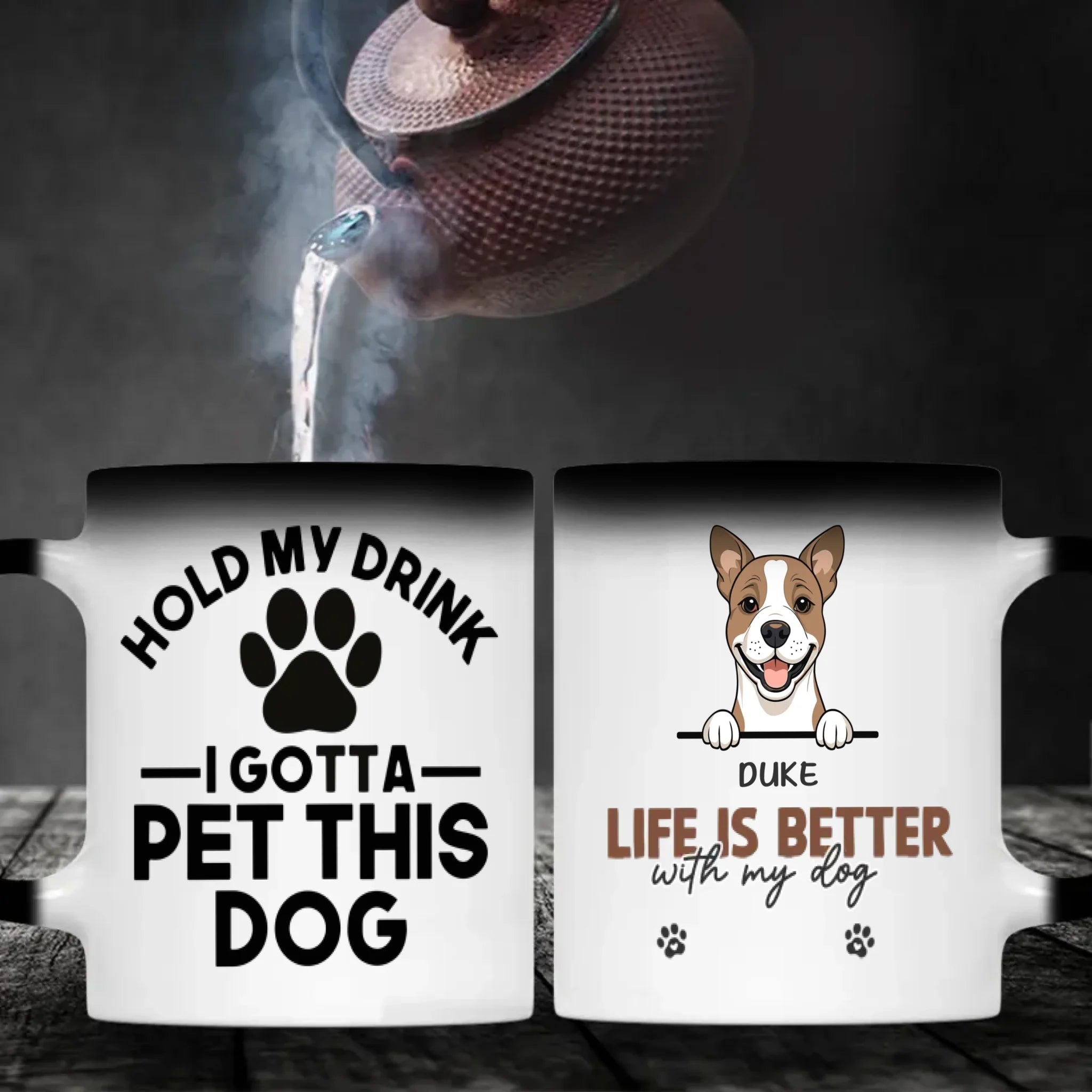 Funny Custom Dog Mug – “Hold My Drink I Gotta Pet This Dog” - 89Prints