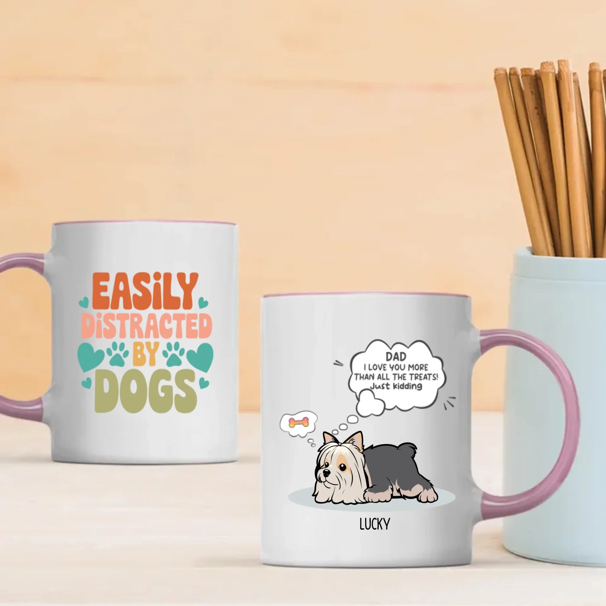 Personalized Mug for Pet Lovers – Easily Distracted by Dogs – 89Prints
