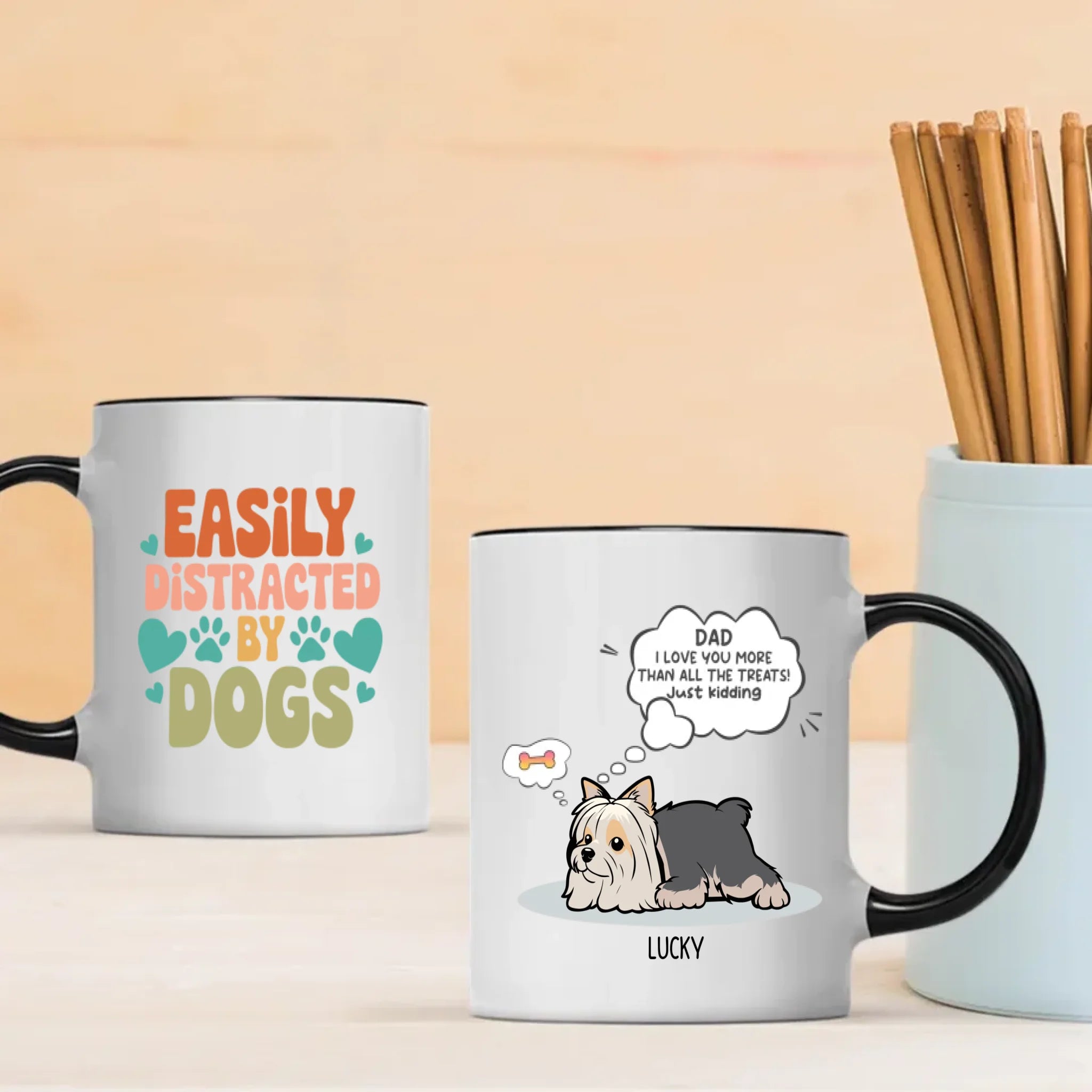 Personalized Mug for Pet Lovers – Easily Distracted by Dogs – 89Prints