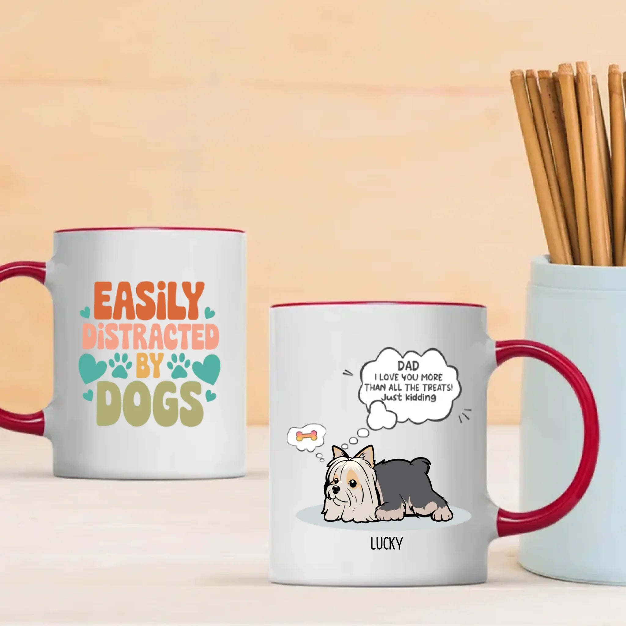 Personalized Mug for Pet Lovers – Easily Distracted by Dogs – 89Prints