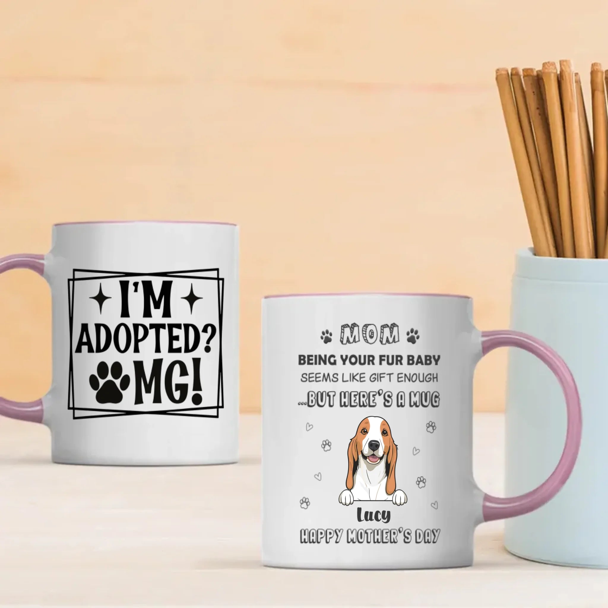 Custom Dog Mug – Adopted & Adored | 89Prints