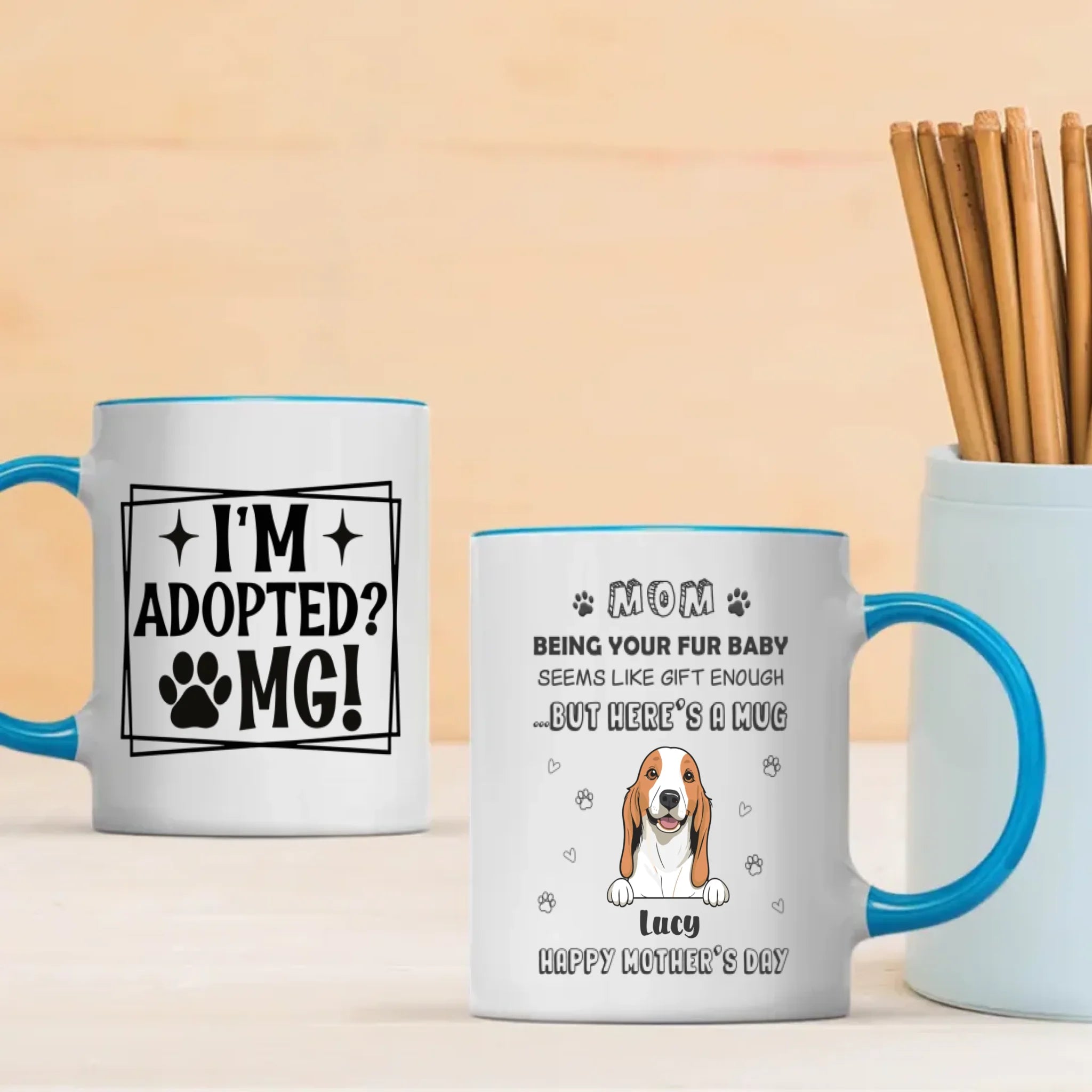 Custom Dog Mug – Adopted & Adored | 89Prints