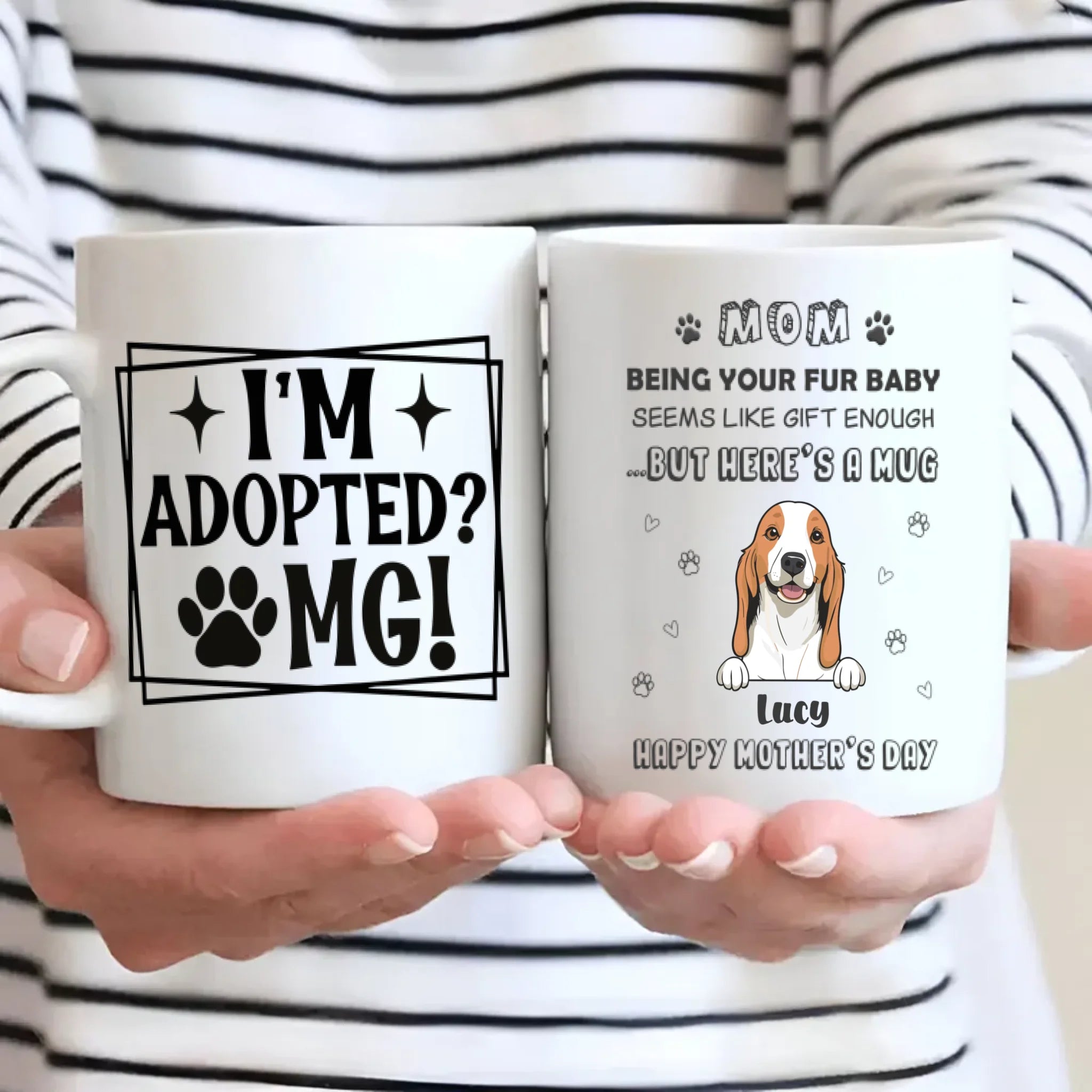 Custom Dog Mug – Adopted & Adored | 89Prints