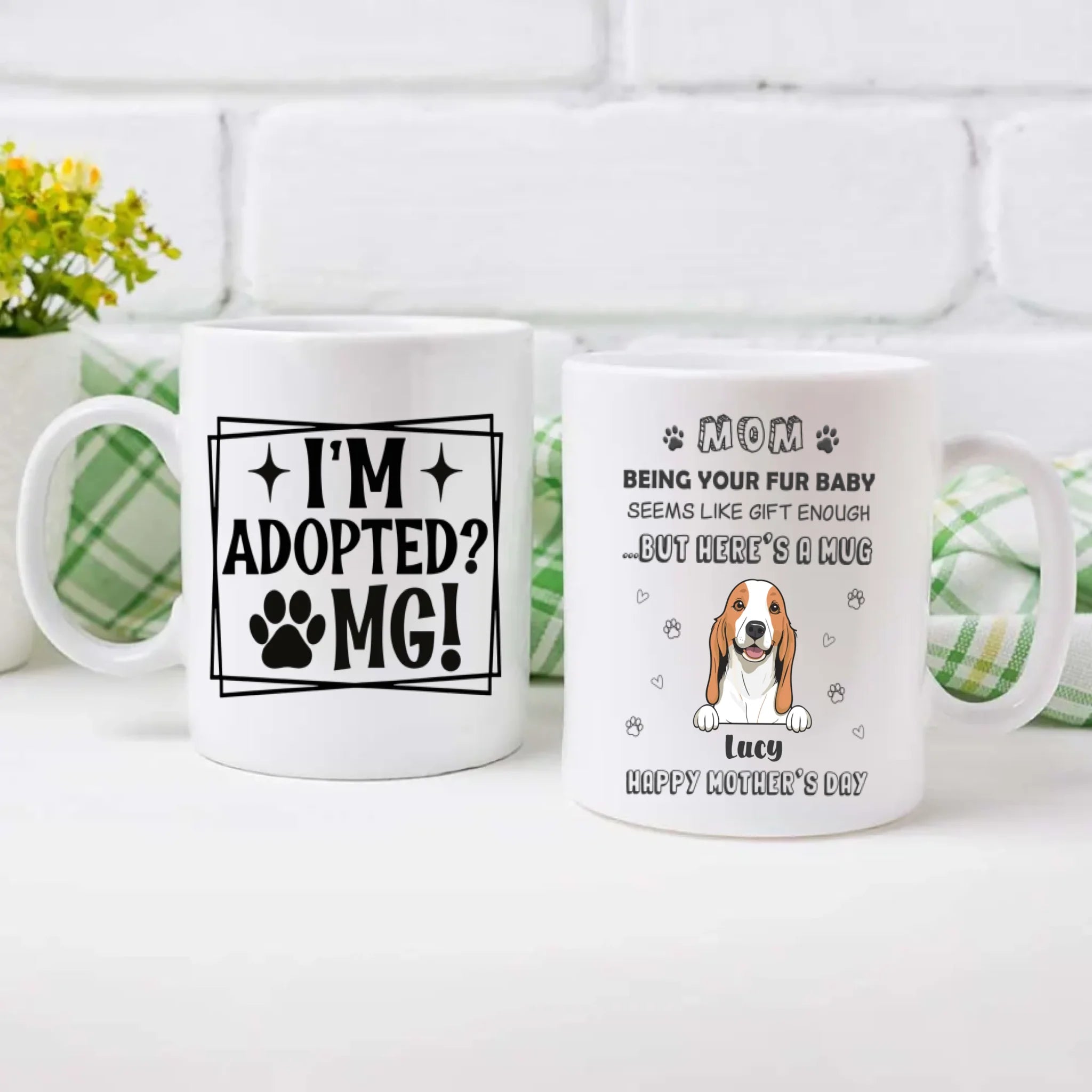 Custom Dog Mug – Adopted & Adored | 89Prints