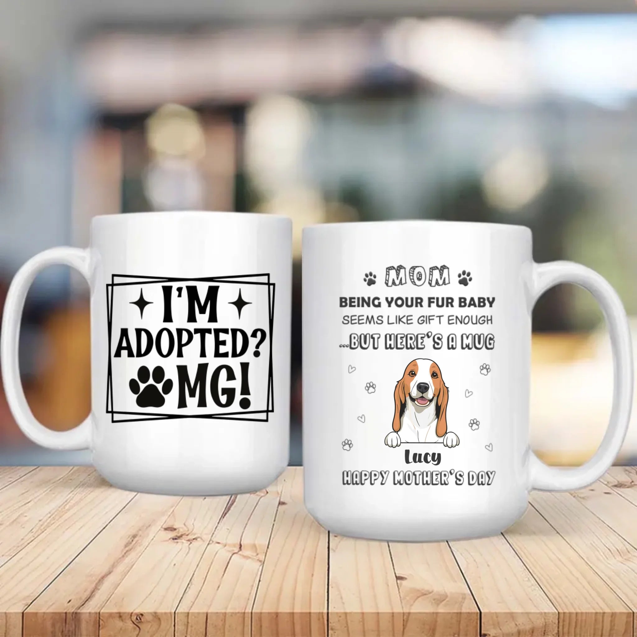 Custom Dog Mug – Adopted & Adored | 89Prints