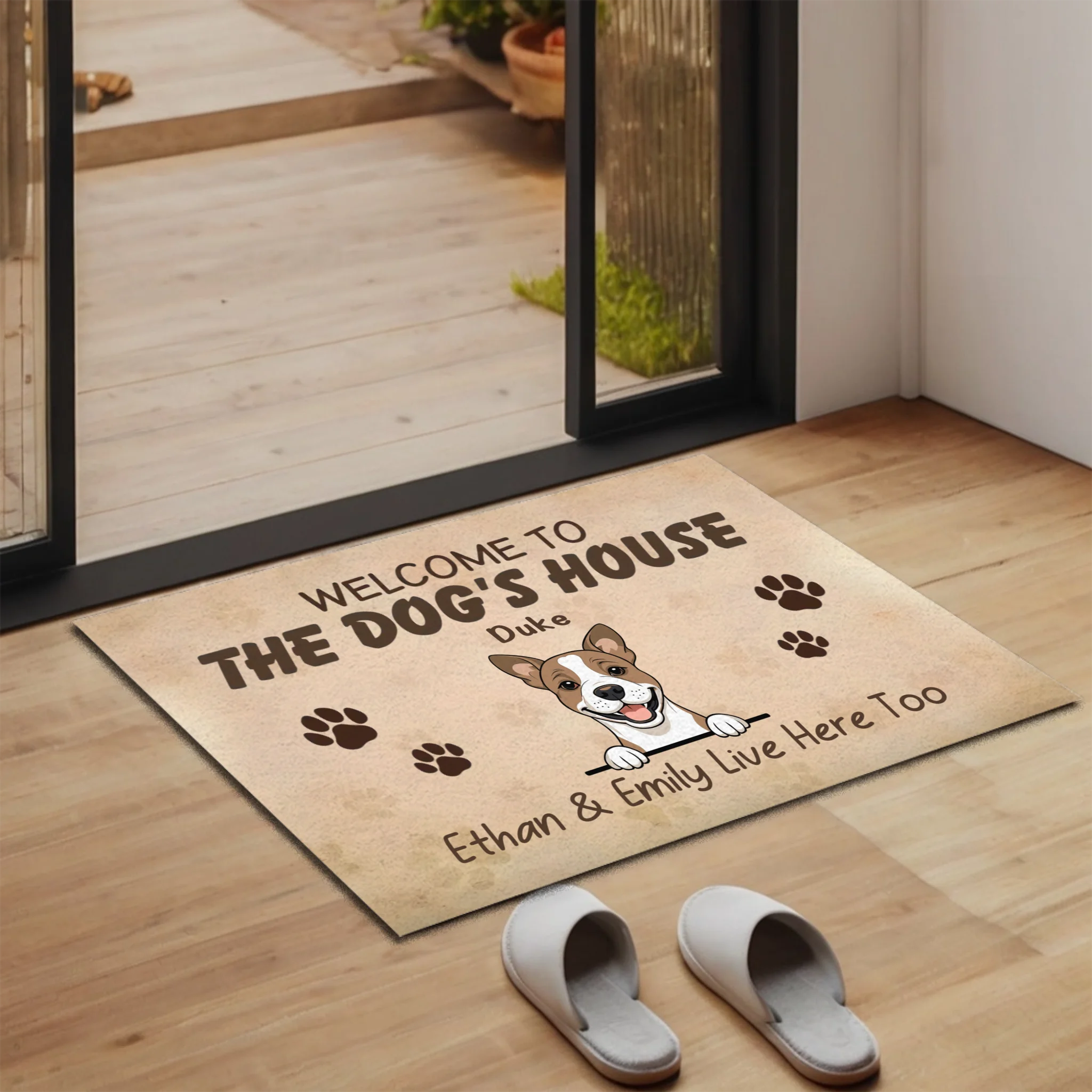 Welcom To The Dog's House Custom Dog Name Doormatt