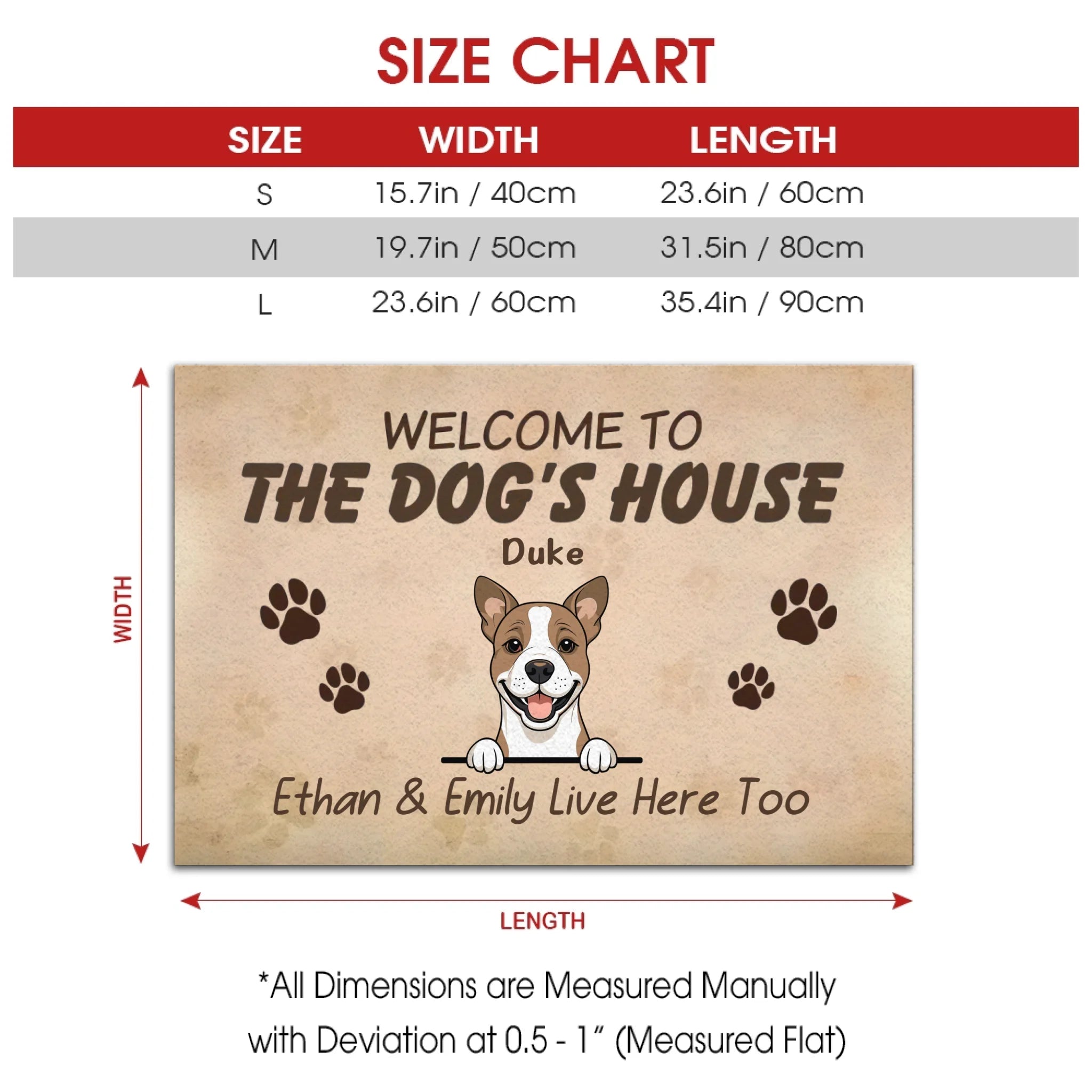 Welcom To The Dog's House Custom Dog Name Doormatt