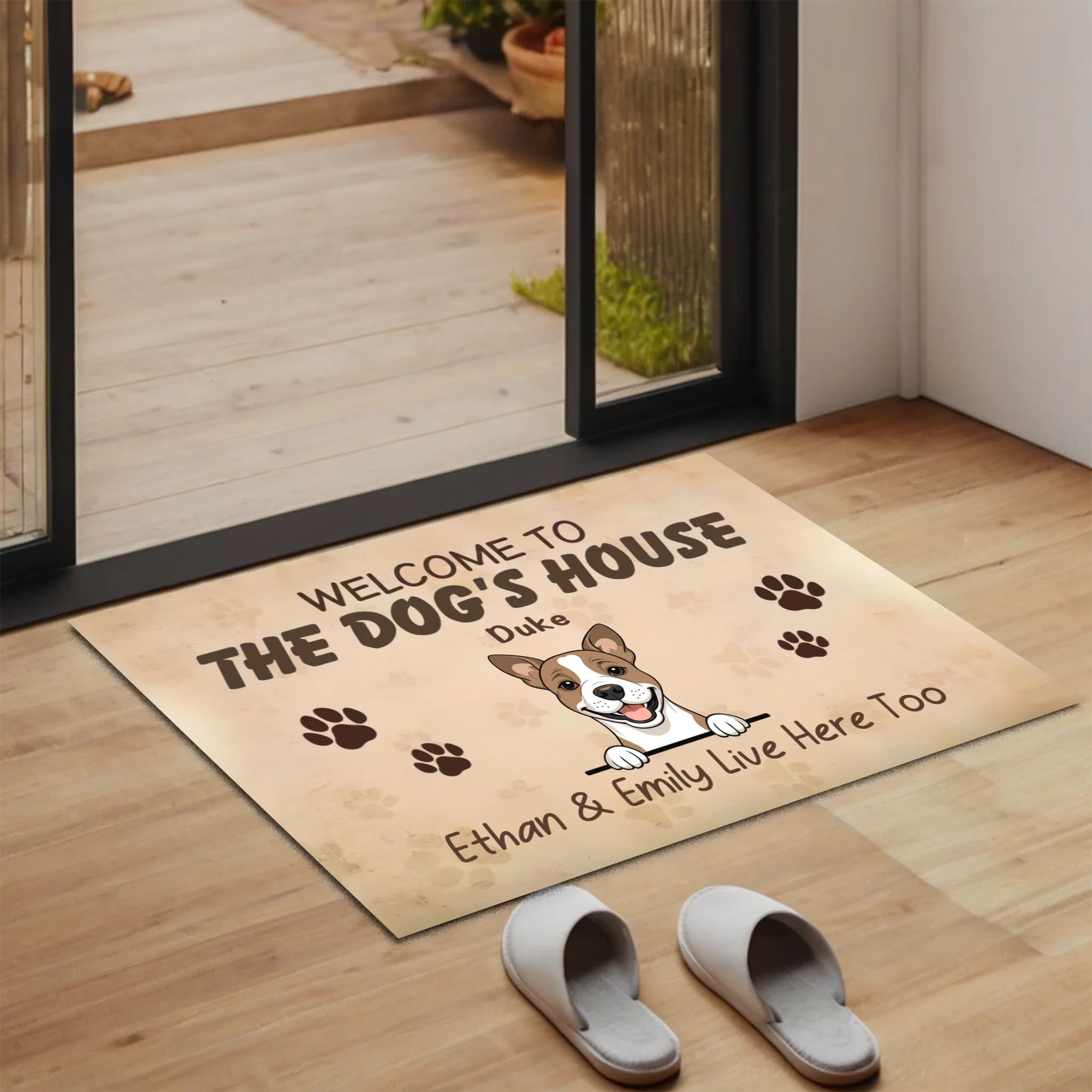 Welcom To The Dog's House Custom Dog Name Doormatt