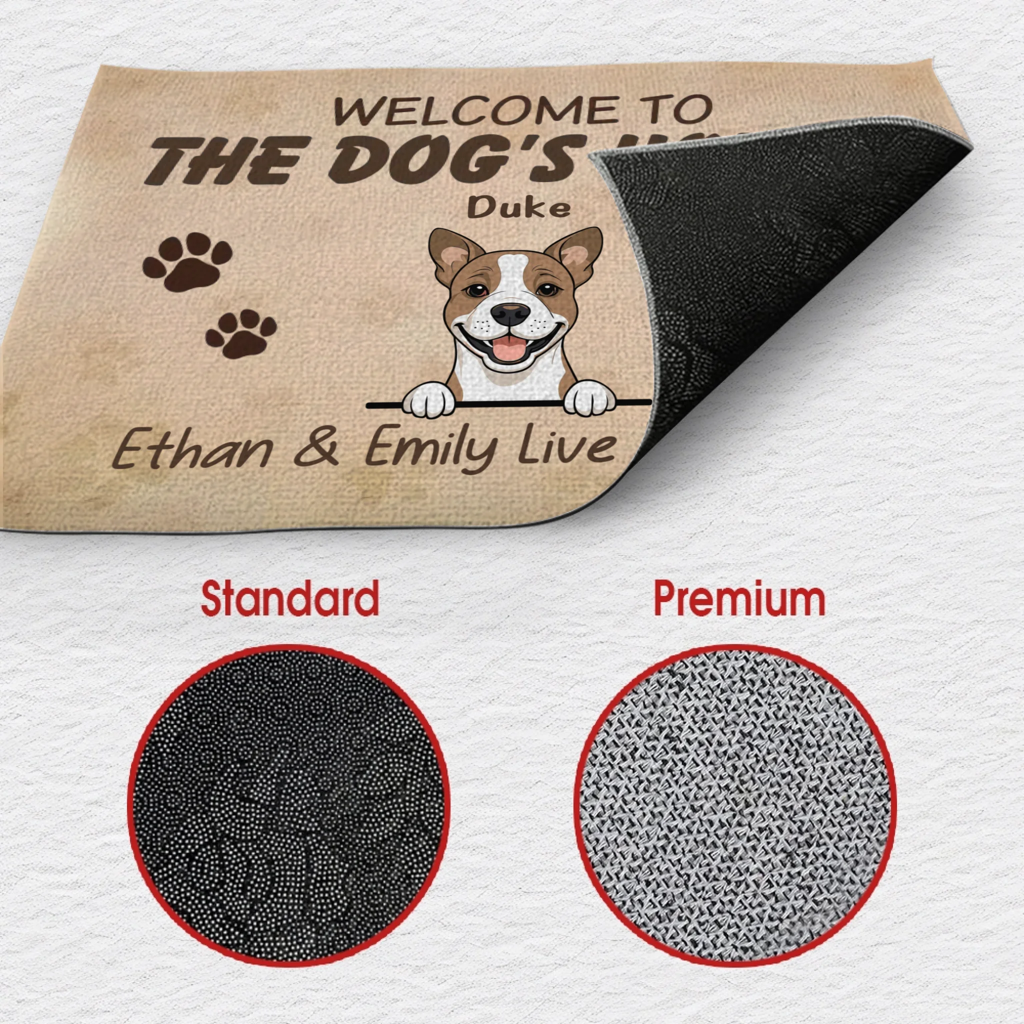 Welcom To The Dog's House Custom Dog Name Doormatt