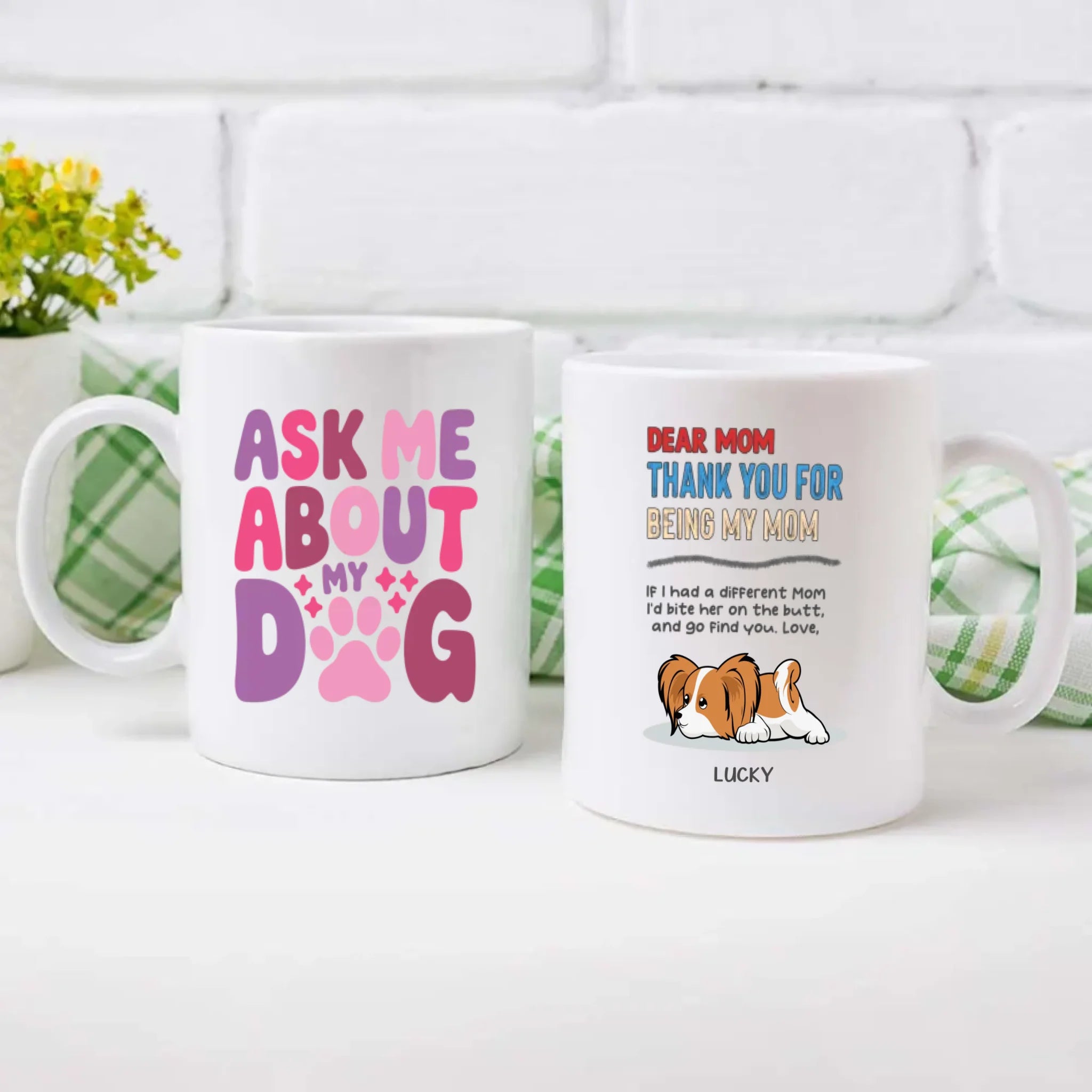 Personalized Dog Mug – Thank You for Being My Mom –89Prints