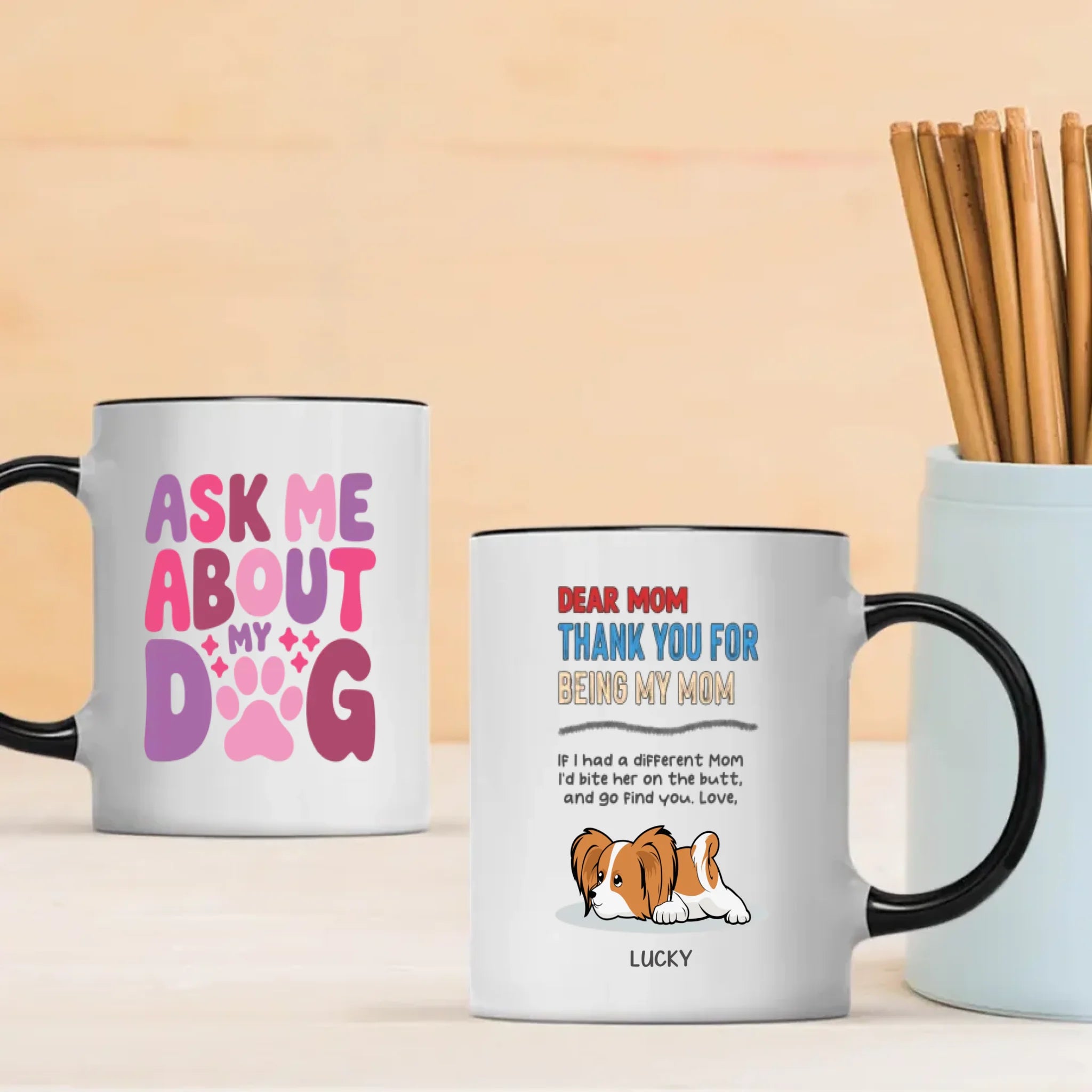 Personalized Dog Mug – Thank You for Being My Mom –89Prints