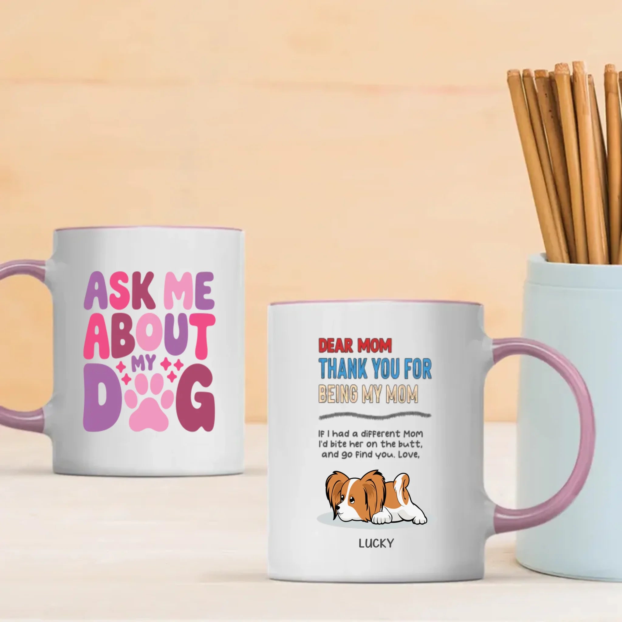 Personalized Dog Mug – Thank You for Being My Mom –89Prints