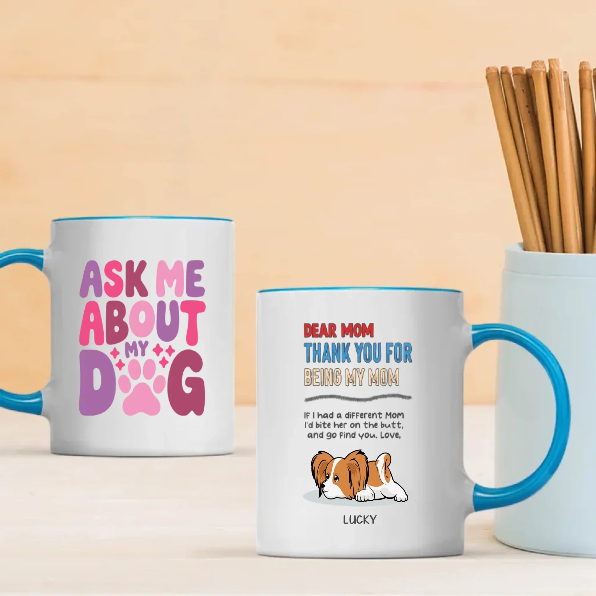 Personalized Dog Mug – Thank You for Being My Mom –89Prints